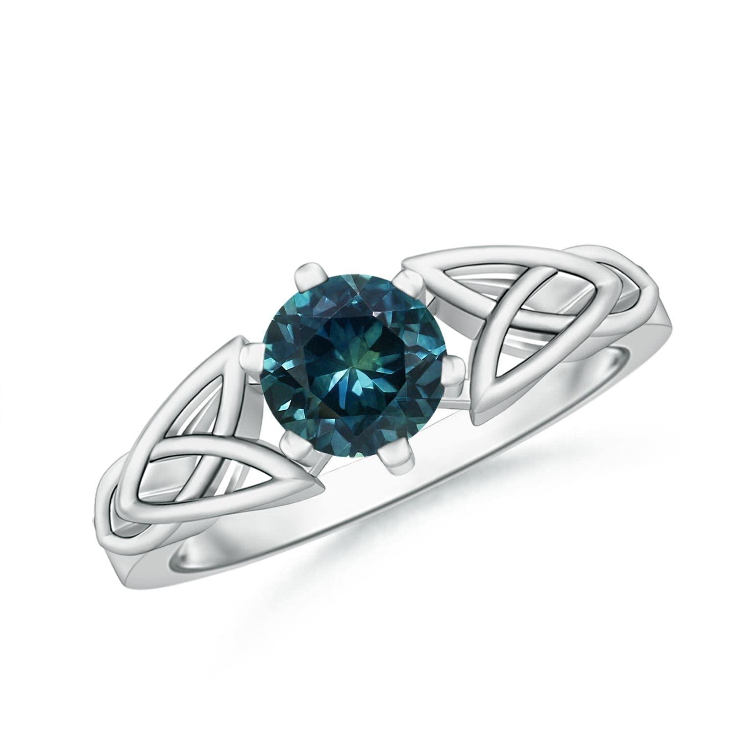 Natural Teal Montana Sapphire Solitaire Ring for Women - 14K Solid Gold/Platinum | September Birthstone Jewelry Gift for Her | Birthday, Wedding, Anniversary, Engagement | Perfect for Everyday Wear, Special Occasions & Gift Giving