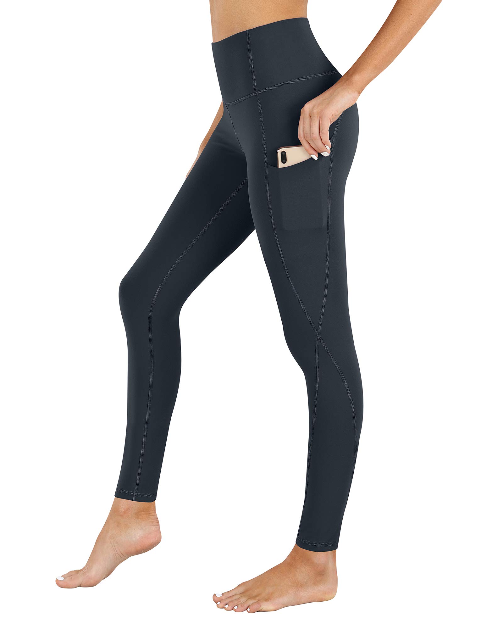 PHISOCKAT High Waist Yoga Pants for Women with Pockets - Tummy Control Workout Leggings - Comfortable Gym & Running Pants for Yoga, Fitness & Daily Wear