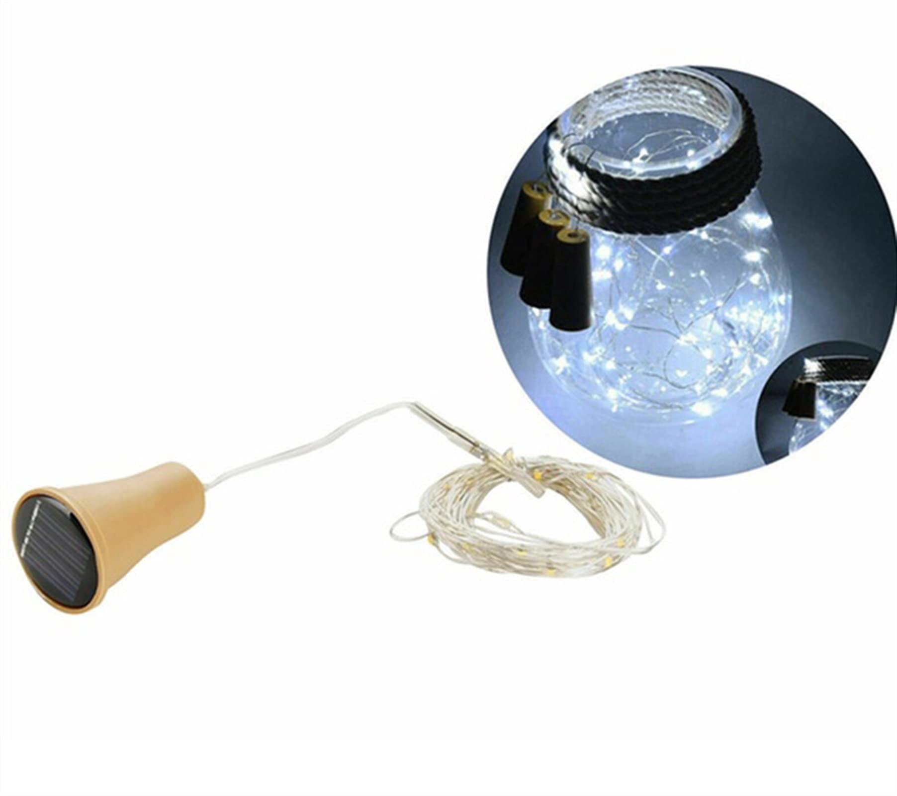 Solar Powered Wine Bottle Cork Lights - 1M/2M LED Copper Wire String for Outdoor Decoration, Garden, Patio, Wedding & Party Lighting | Waterproof Fairy Lights for Festivals, Christmas & Backyard Decor