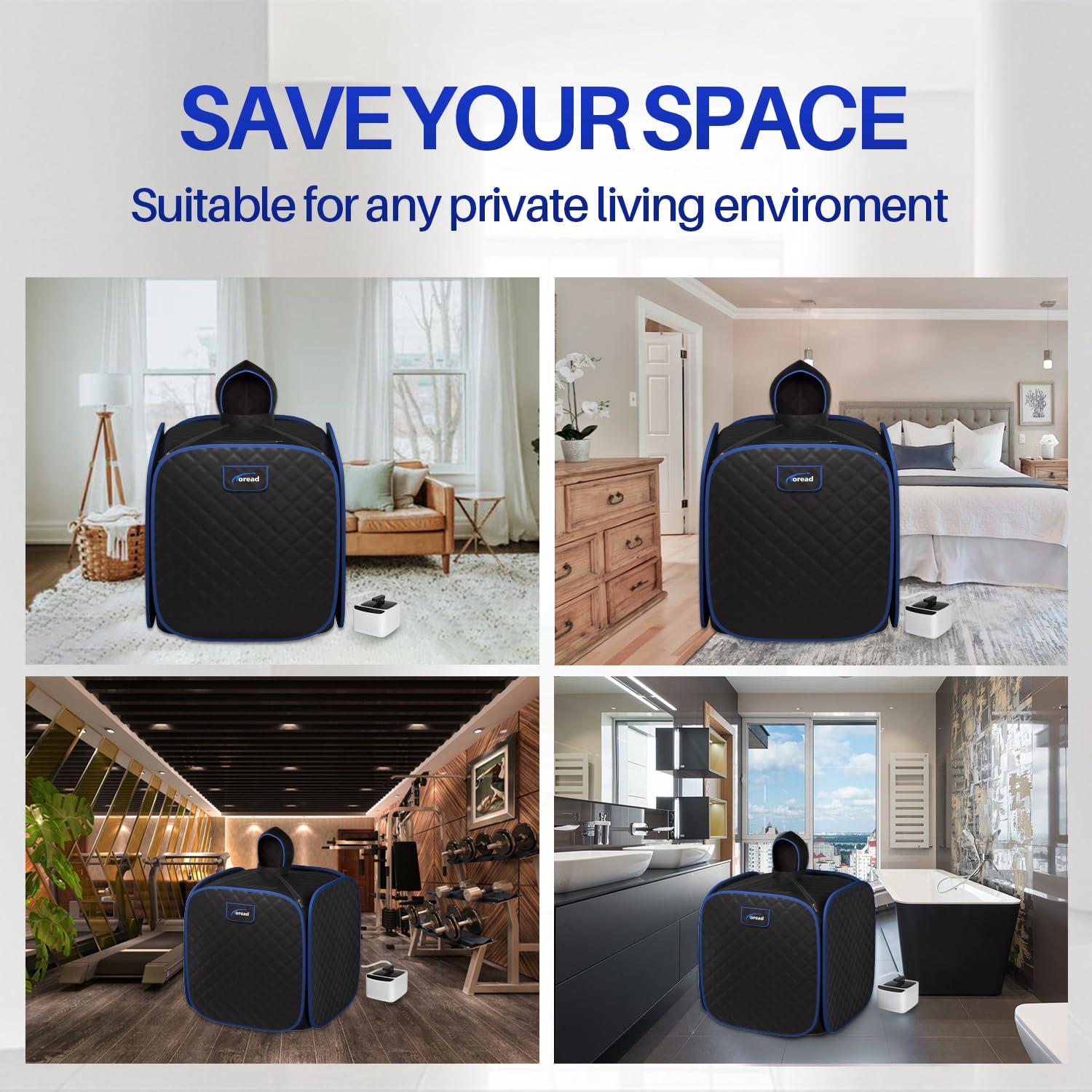 Portable Folding Steam Sauna Tent with 1000W Fast Heating & 2.6L Steam Generator - Personal Home Spa for Relaxation, Detox & Weight Loss - Remote Control, Heats in 6 Minutes - Perfect for Home Use, Yoga & Post-Workout Recovery (Black)