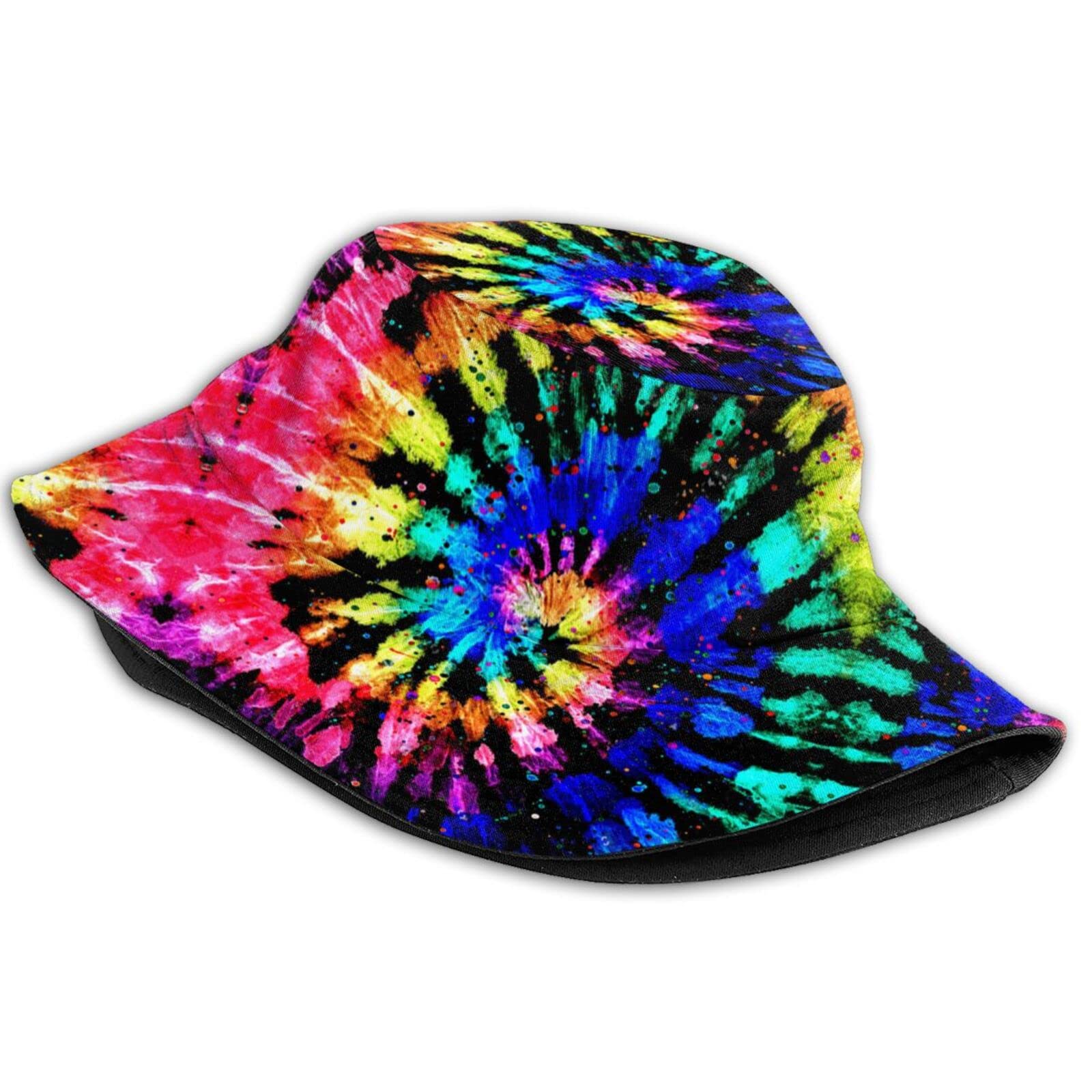 Trendy Tie Dye Print Bucket Hat - Colorful Summer Unisex Sun Hat for Men & Women - Perfect for Beach, Music Festivals & Outdoor Activities