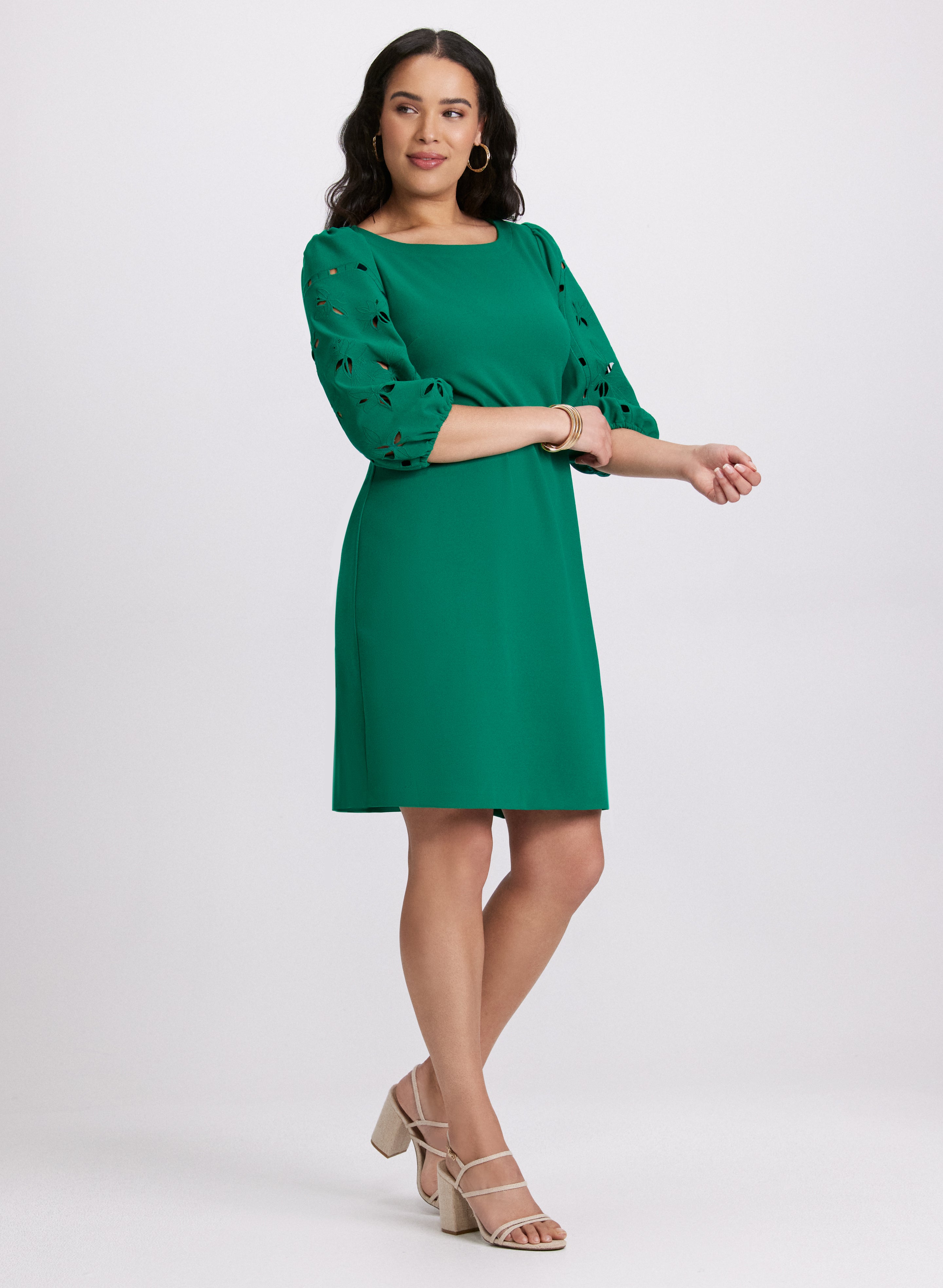 Embroidered Sleeve Dress for Women - Elegant Floral Embroidery Summer Dress - Perfect for Weddings, Parties & Date Nights