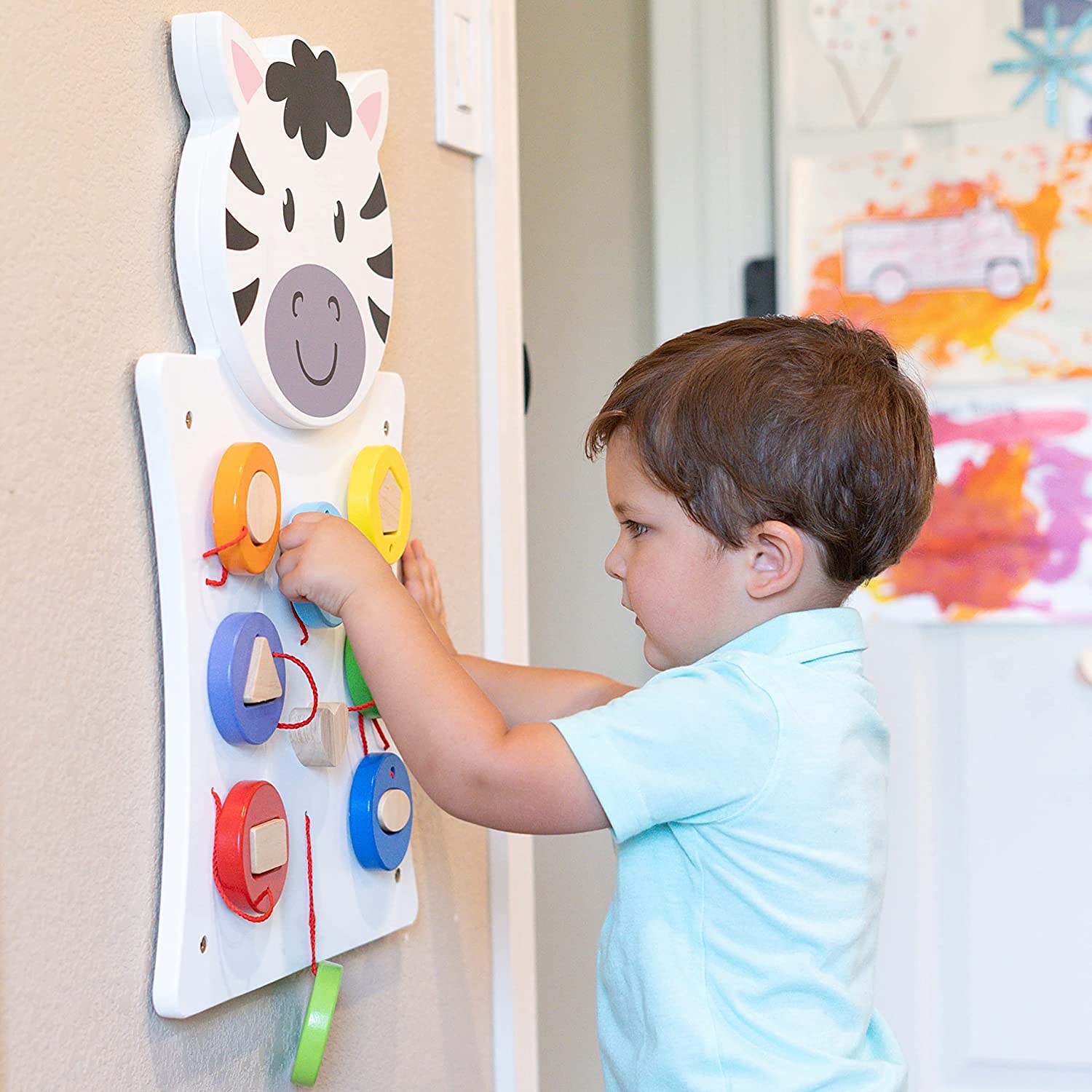 Viga Toys Wall Game - Zebra, 50681 - Fun Educational Activity for Kids' Rooms, Playrooms & Preschool Classrooms