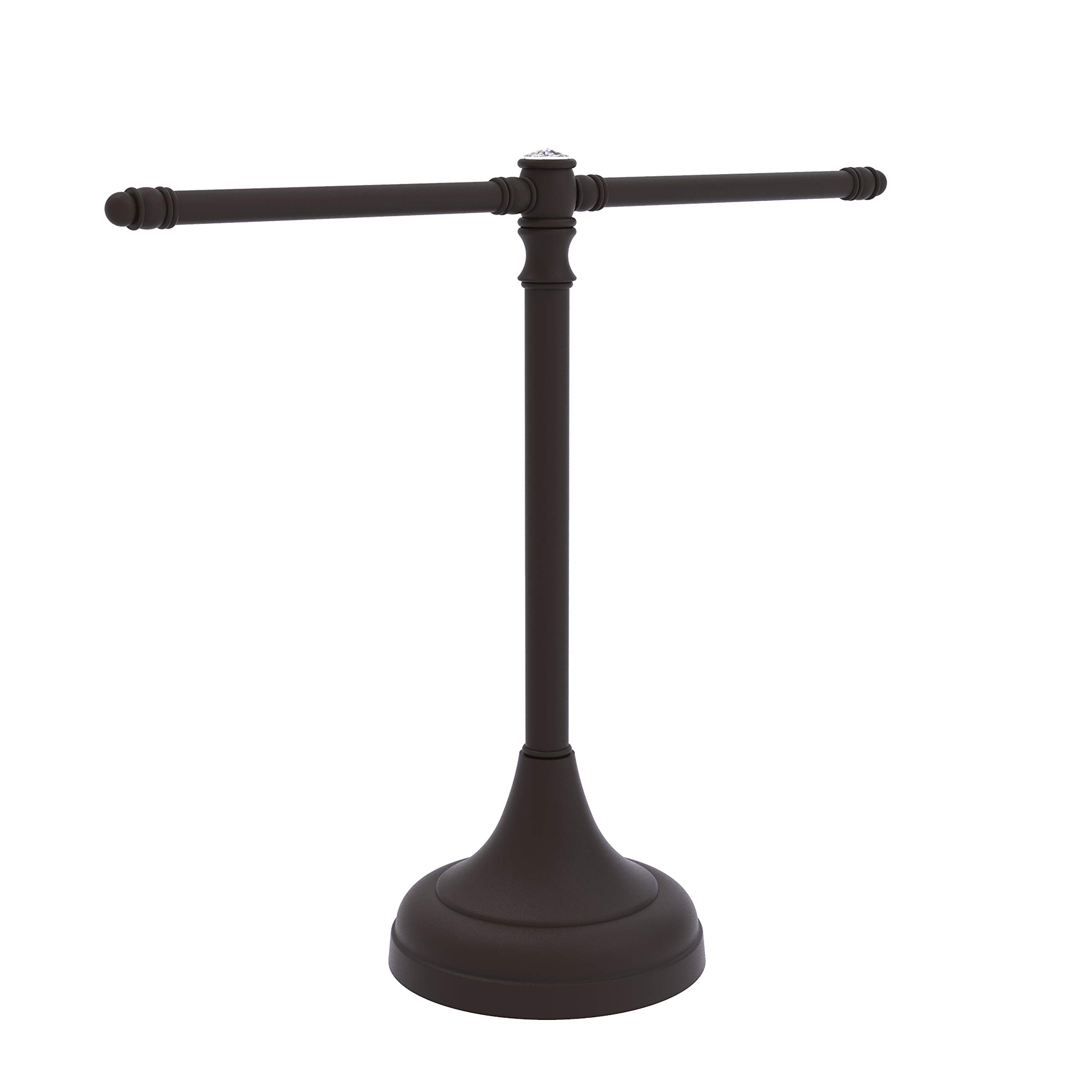 Allied Brass CC-11-ORB Carolina Crystal Collection Oil Rubbed Bronze Bathroom Towel Stand - Elegant Guest Towel Holder for Powder Rooms, Luxury Bathrooms & Spa Decor