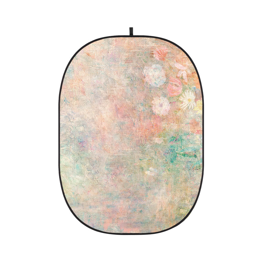 2x1.5m Floral Painting Collapsible Backdrop CBA PF0007 - Perfect for Photo Booths, Wedding Decor & Home Studio Backgrounds