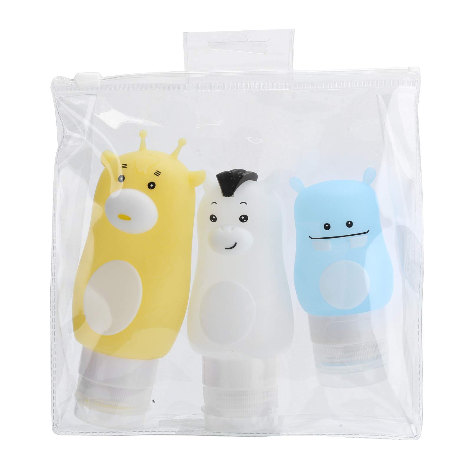 3pcs Leakproof Silicone Travel Bottles Set - Squeezable Penguin Design for Shampoo, Soap & Cosmetics | Portable Toiletry Containers for Airplane, Gym & Vacation Essentials