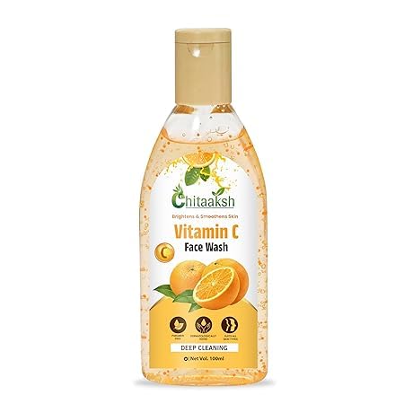Vitamin C Face Wash for Radiant Skin - 100ml Chemical-Free Cleanser with Orange Exfoliating Beads | Daily Brightening Facial Cleanser for Glowing Complexion | Perfect for Morning & Night Skincare Routine