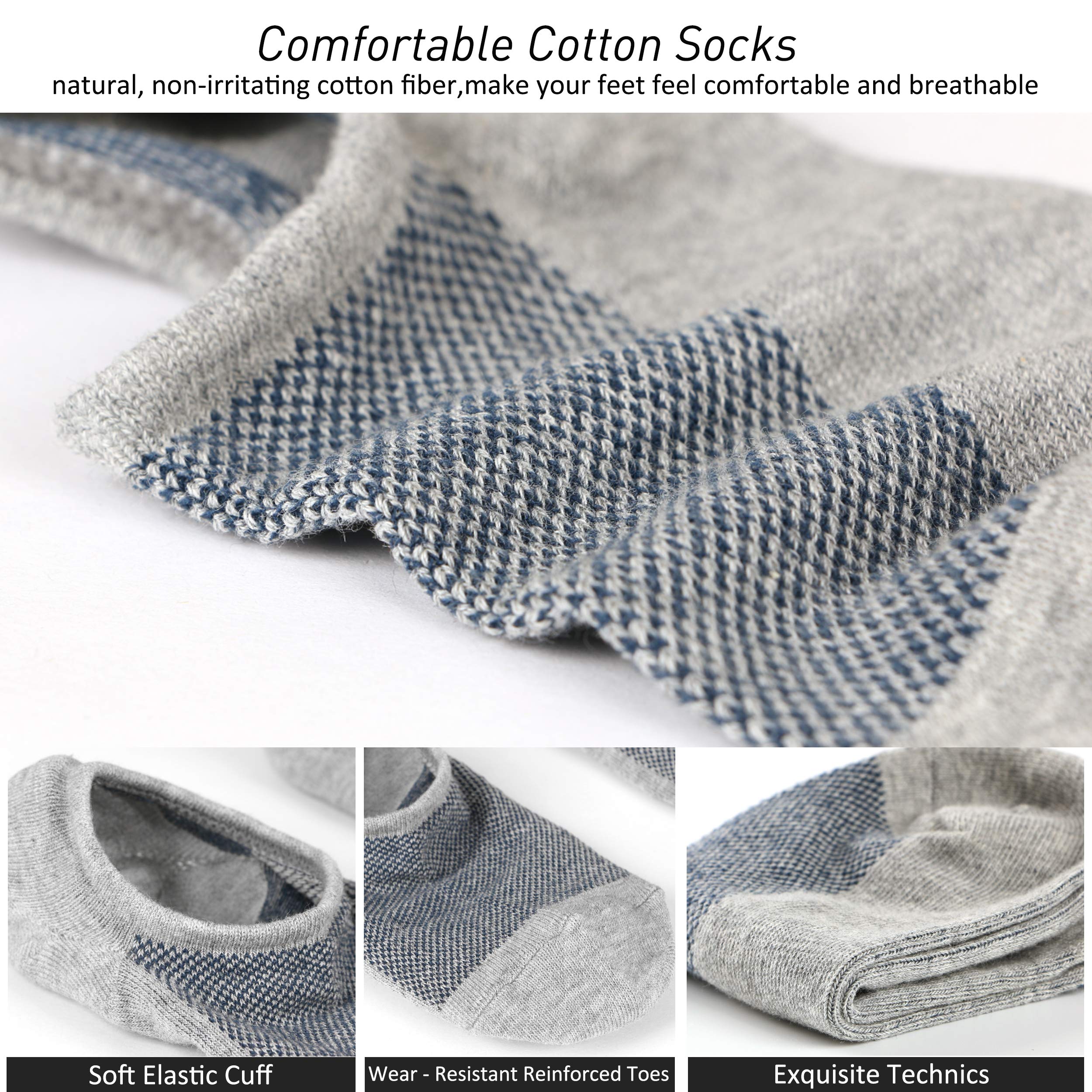 Mottee & Zconia No Show Socks for Men & Women - Low Cut Invisible Ankle Liner Socks - Breathable Cotton Comfort for Sneakers, Loafers & Casual Shoes