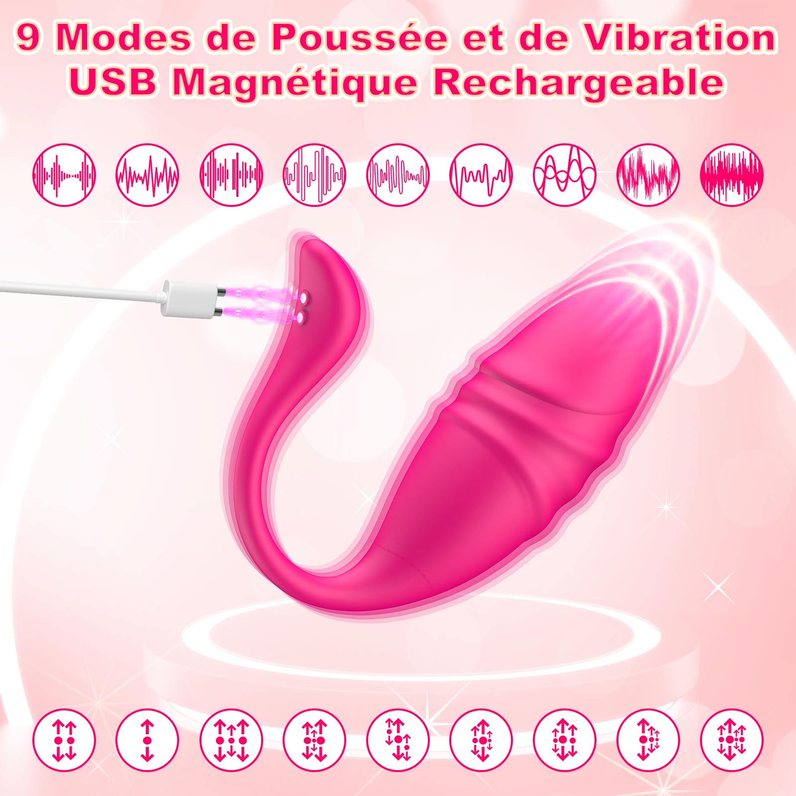 Vibrating Clitoral Stimulator for Women - Rechargeable APP Controlled G Spot Vibrator with 9 Telescopic & Vibration Modes, Waterproof Adult Sex Toy for Couples & Solo Play - Perfect for Romantic Nights & Self-Care Moments