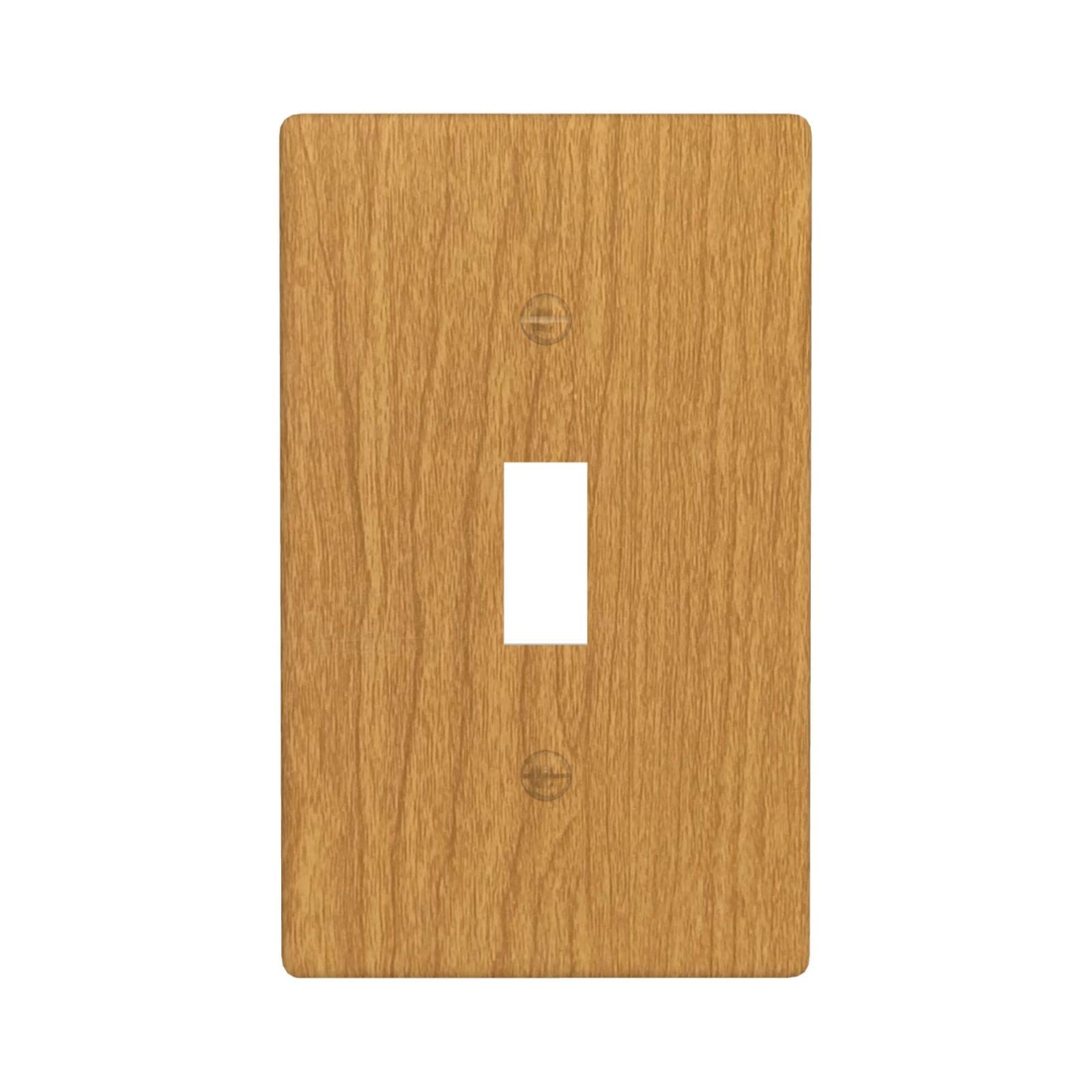 Wood Grain Light Switch Cover - Decorative Single Toggle Wall Plate (1 Gang Standard Size) - Perfect for Home, Office & Bedroom Decor
