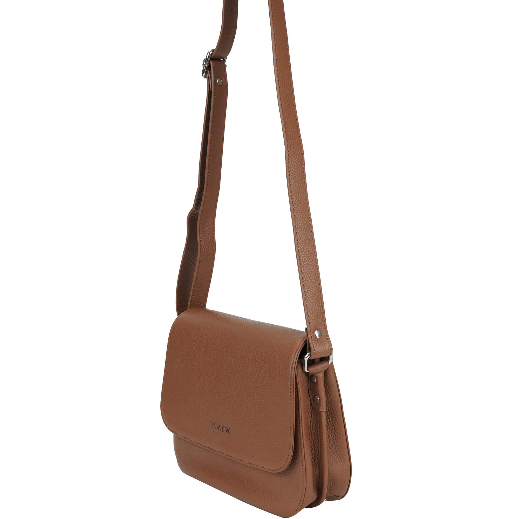 Mancini Pebbled Leather Alison Crossbody Handbag for Women - Stylish & Durable Everyday Purse for Work, Travel & Shopping