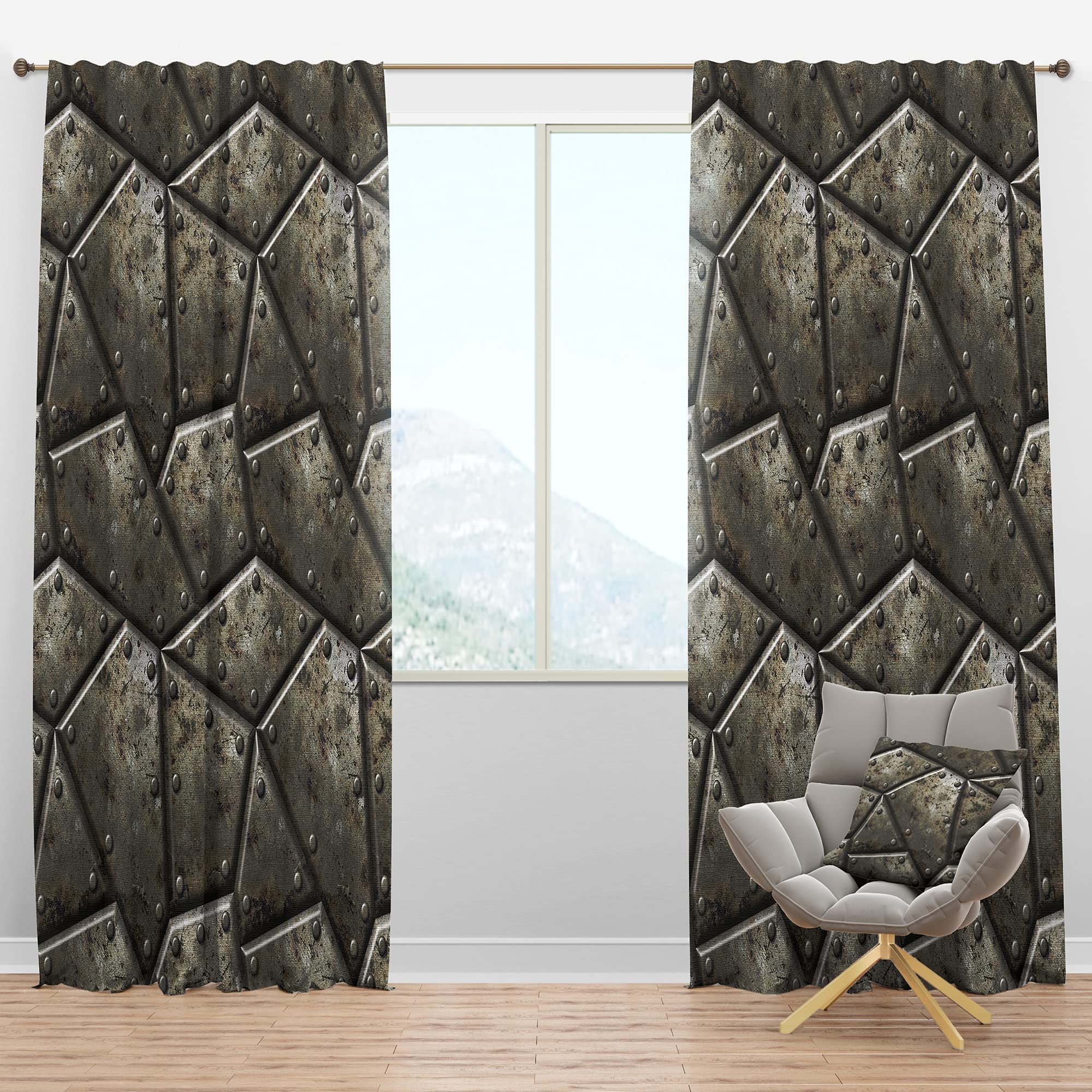 DesignQ Blackout Curtains 'Armor Texture' - Thermal Insulated Single Panel (52x84 inches) for Bedroom & Living Room - Noise Reducing & Energy Saving Window Drapes for Better Sleep & Privacy