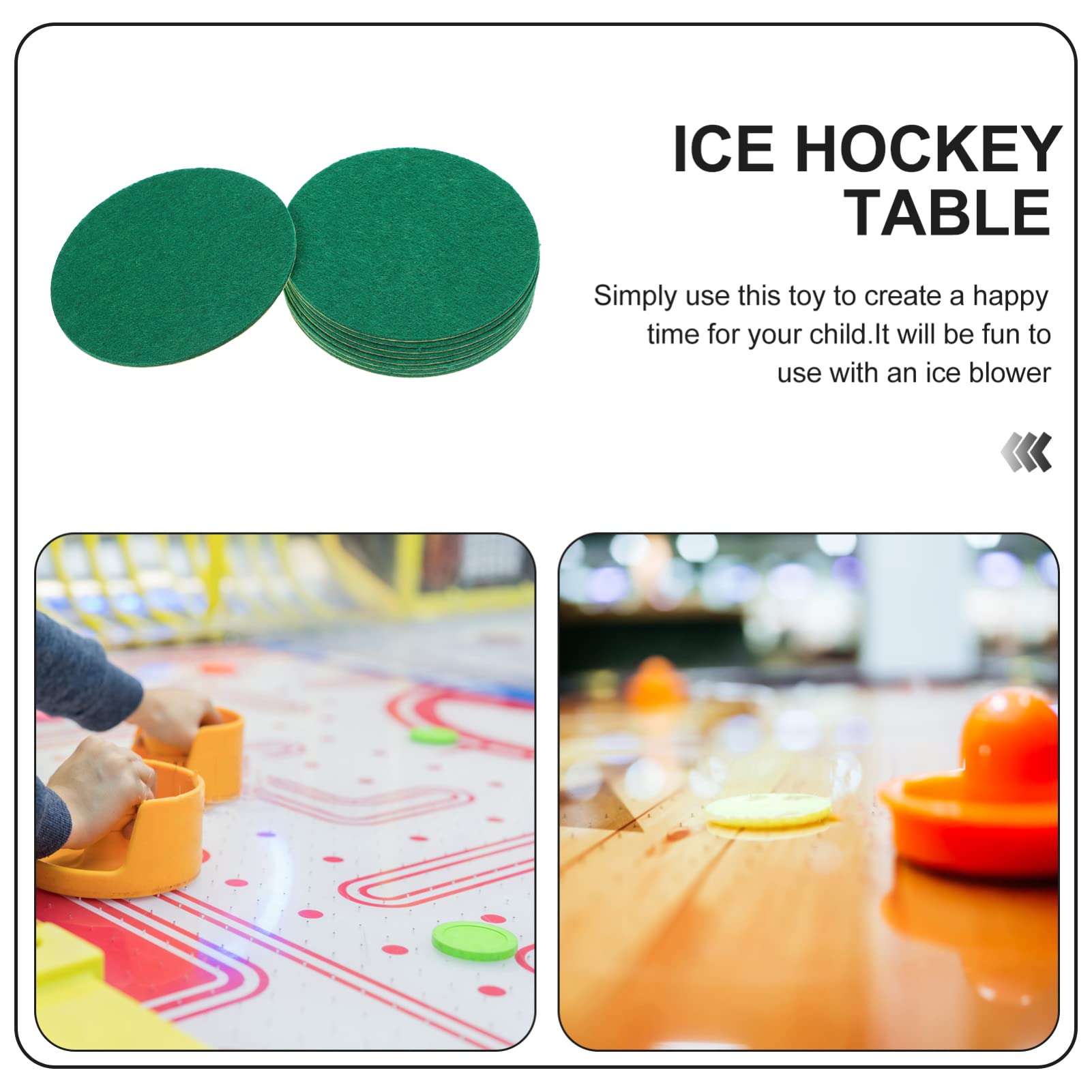 Veemoon 10pcs Premium Polyester Fiber Air Hockey Pusher Patches - Replacement Pads for Hockey Bats & Table Accessories - Perfect for Home Game Rooms, Arcades, and Family Fun Nights