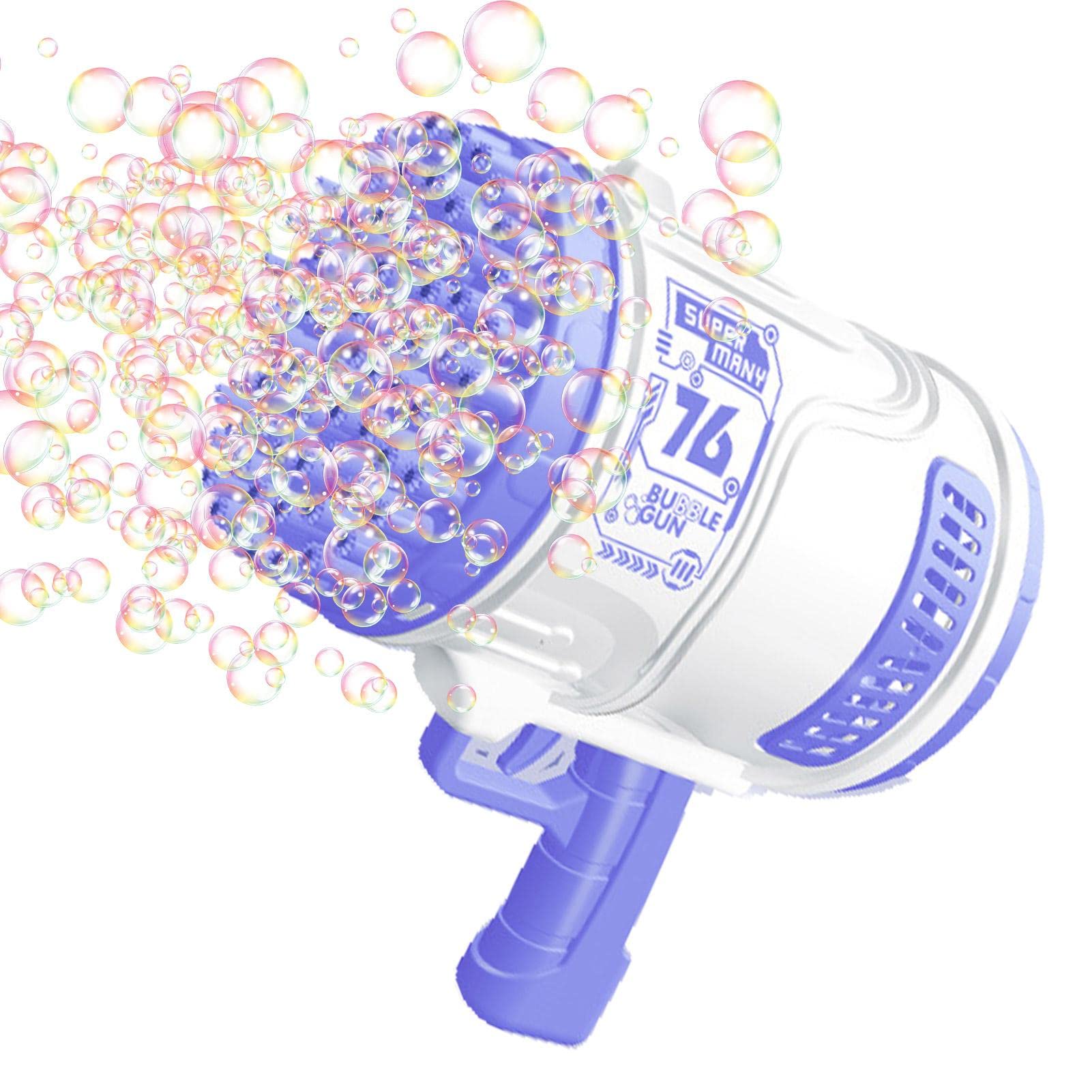 Kumprohu 76 Hole Bubble Blower Gun for Kids - Bubble Machine Toy for Boys & Girls, Outdoor Bubble Maker with Rocket Launcher for Summer Fun | Perfect for Backyard Play, Birthday Parties & Park Activities