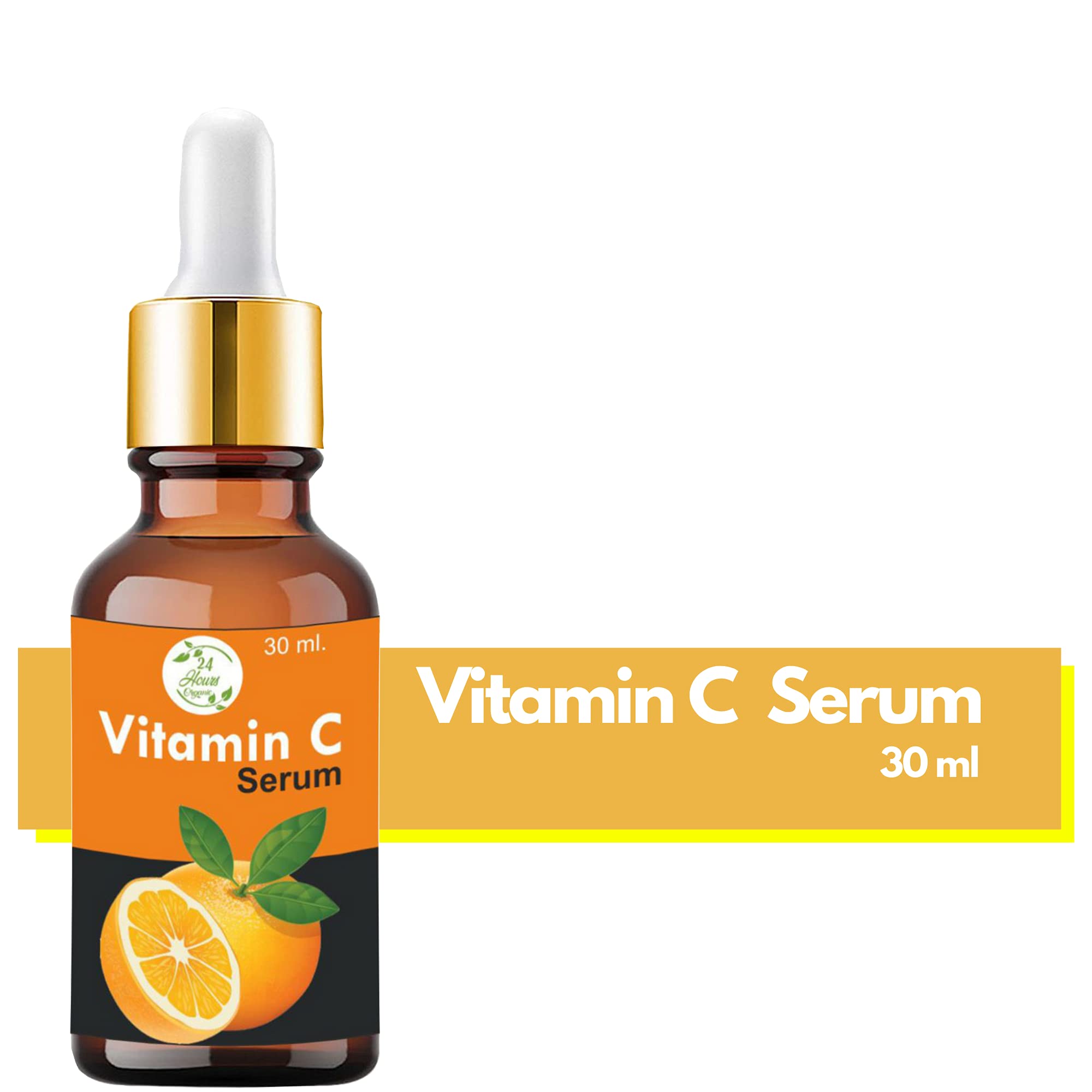 24-Hour Organic Vitamin C Serum for Glowing Skin - Brightening Face Serum with Wrinkle Reduction & Deep Hydration - 60ml - Perfect for Morning/Night Skincare Routine & Anti-Aging Treatment