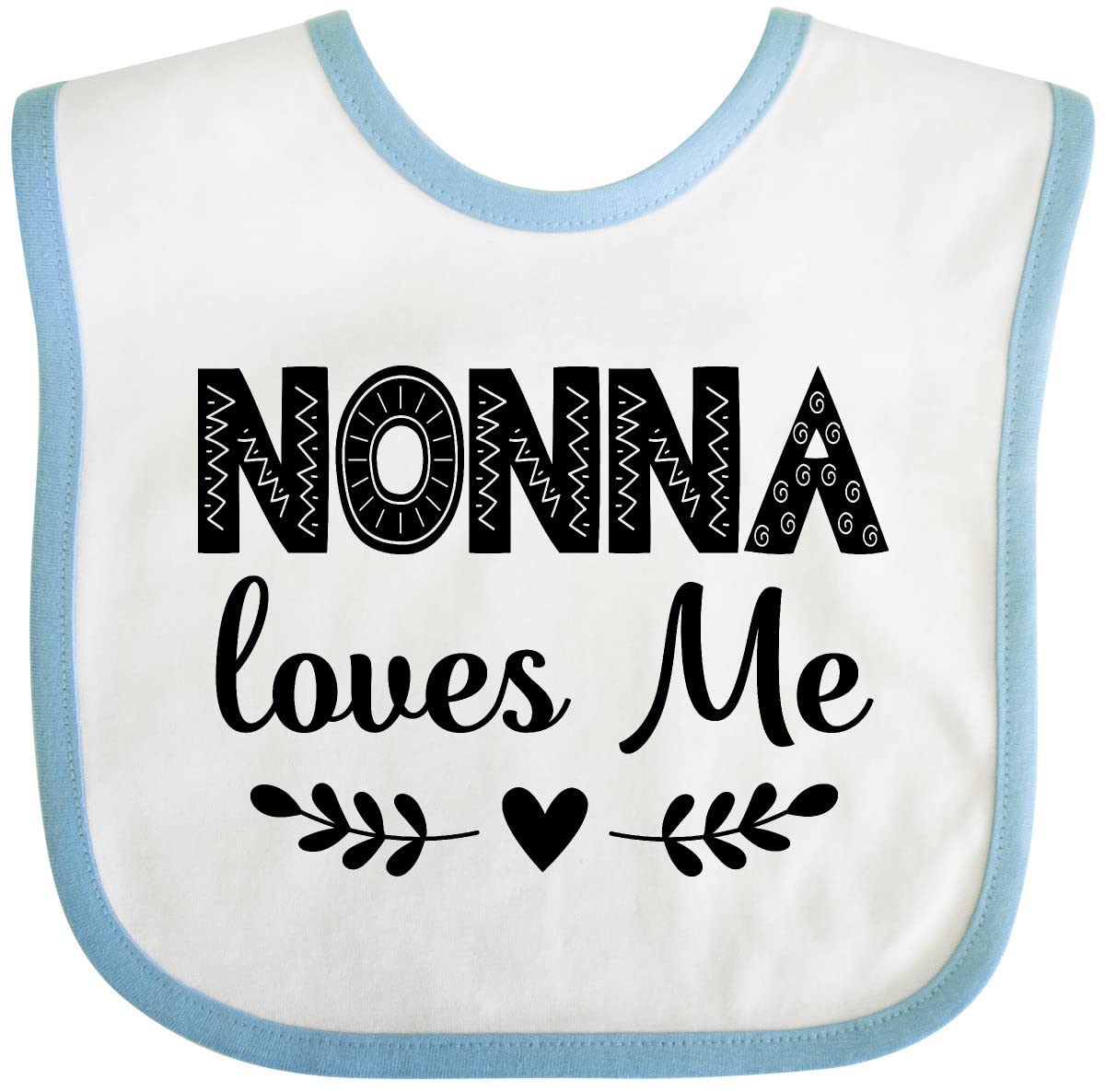 Inktastic Nonna Baby Clothes - Cute Grandchild Baby Bib for Newborns & Infants - Perfect for Feeding, Playtime & Photo Shoots
