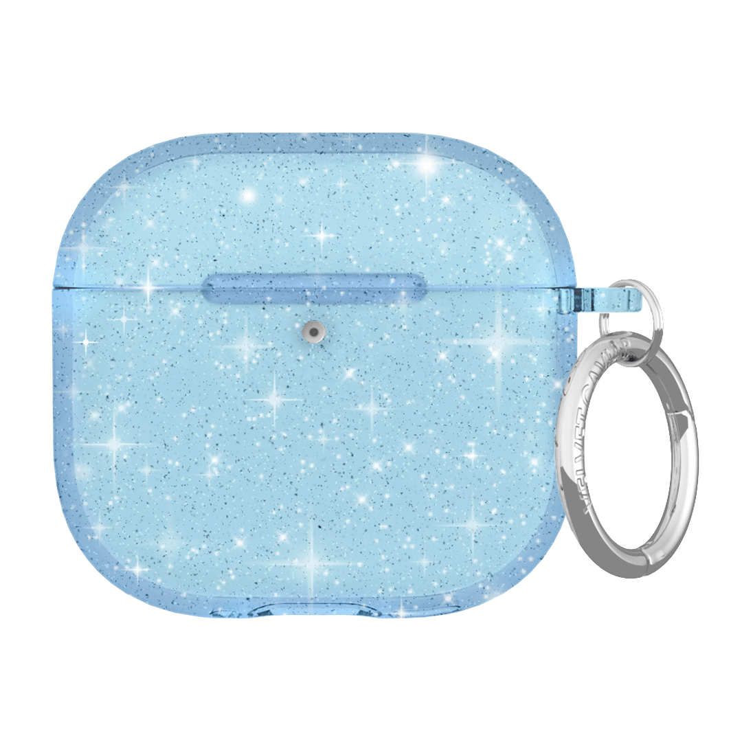 Premium Blue Stardust AirPod Case - Protective Cover for AirPods 1/2/3 & Pro - Trendy Glitter Design for Daily Use, Travel & Gifting