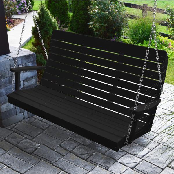 A & L Furniture Poly Winston Swing - Durable Outdoor Patio Swing with Weather-Resistant Cushions for Garden, Backyard, and Porch Relaxation
