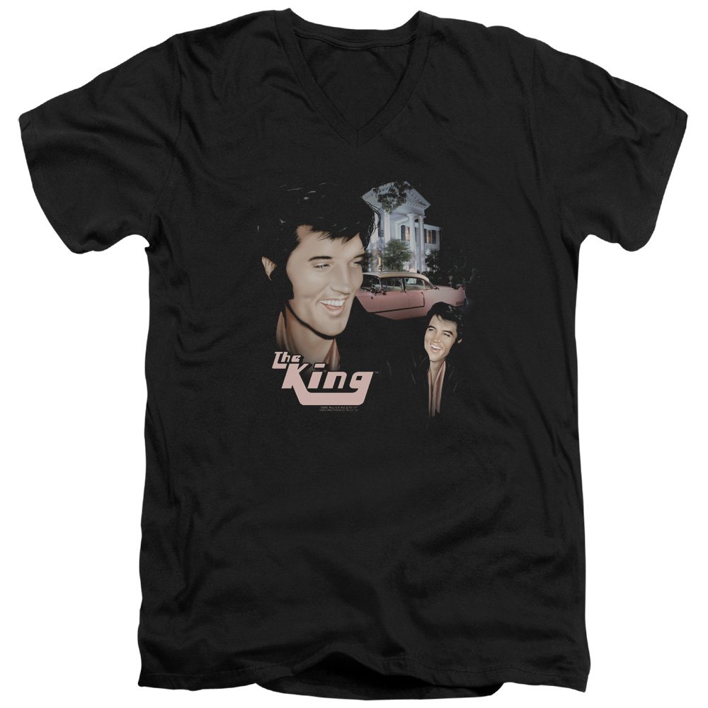 Elvis Presley Home Sweet Home Vintage Unisex V-Neck T-Shirt for Men & Women - Casual Wear, Concert Outfit, Gift for Music Fans