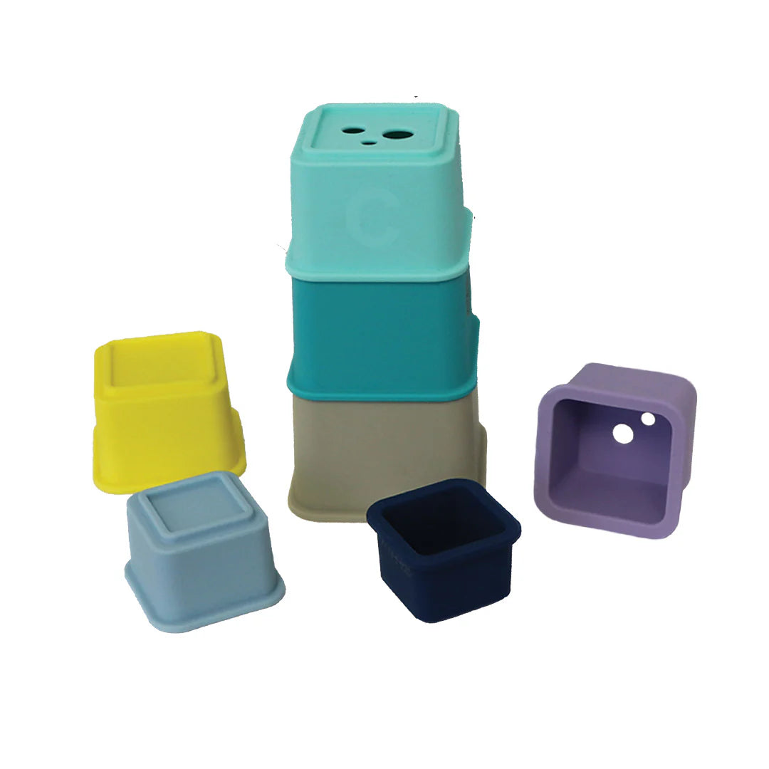 bbluv® Stak – Silicone Stacking Cubes for Babies & Toddlers – Educational Sensory Toys for Early Learning & Playtime Fun