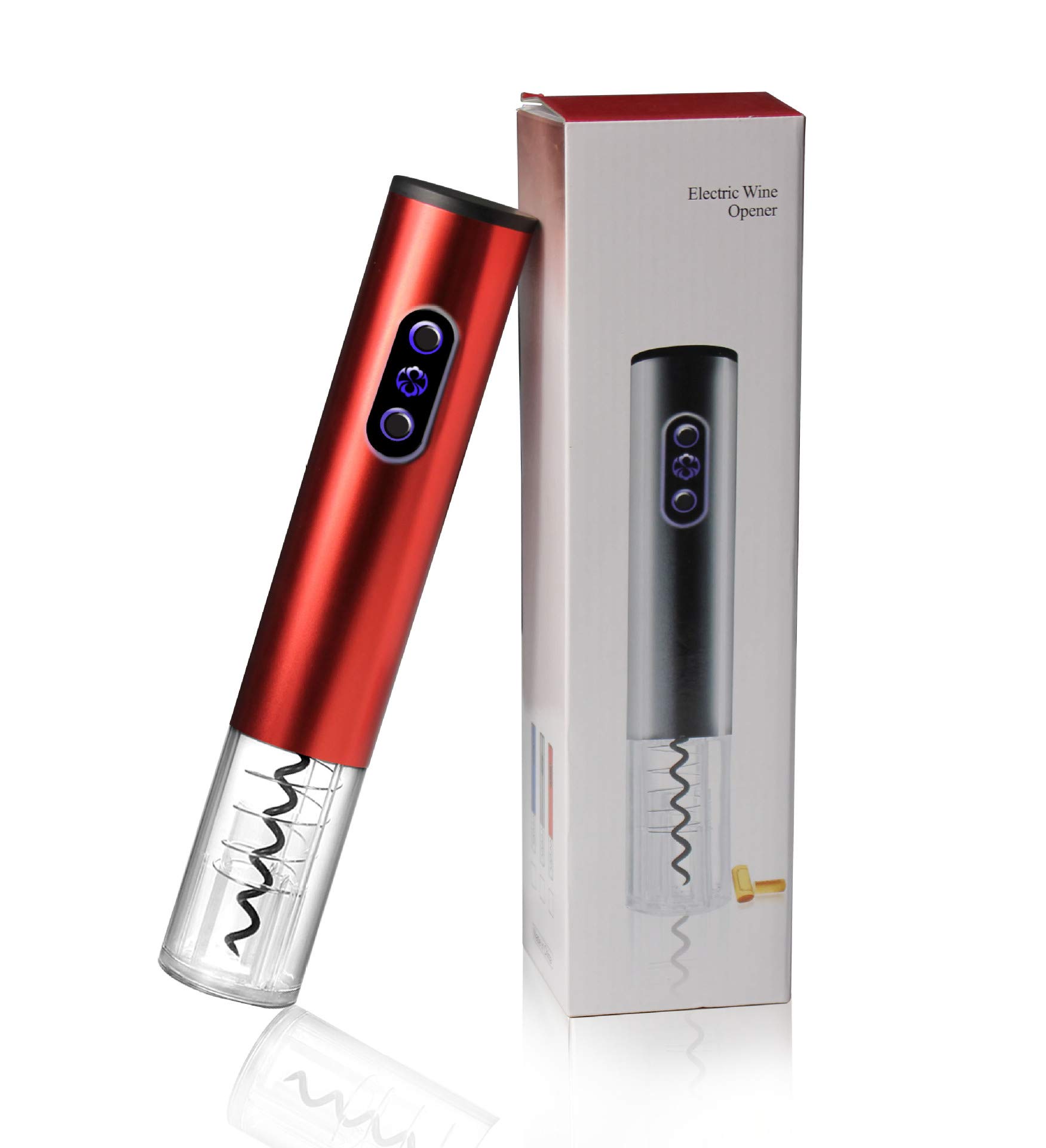 Premium Electric Wine Opener - Automatic Rechargeable Corkscrew with Foil Cutter, Stainless Steel (Silver) | Perfect for Dinner Parties, Weddings & Home Bars
