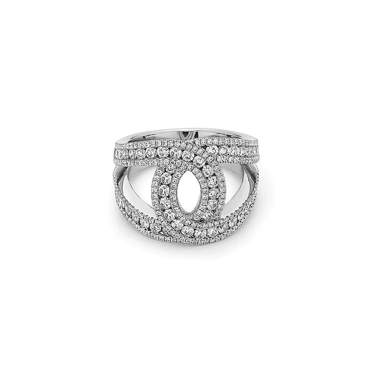 Diamond C Band Ring for Women - 14K Gold Plated Cubic Zirconia Wedding Engagement Ring - Perfect for Anniversary, Proposal, and Special Occasions