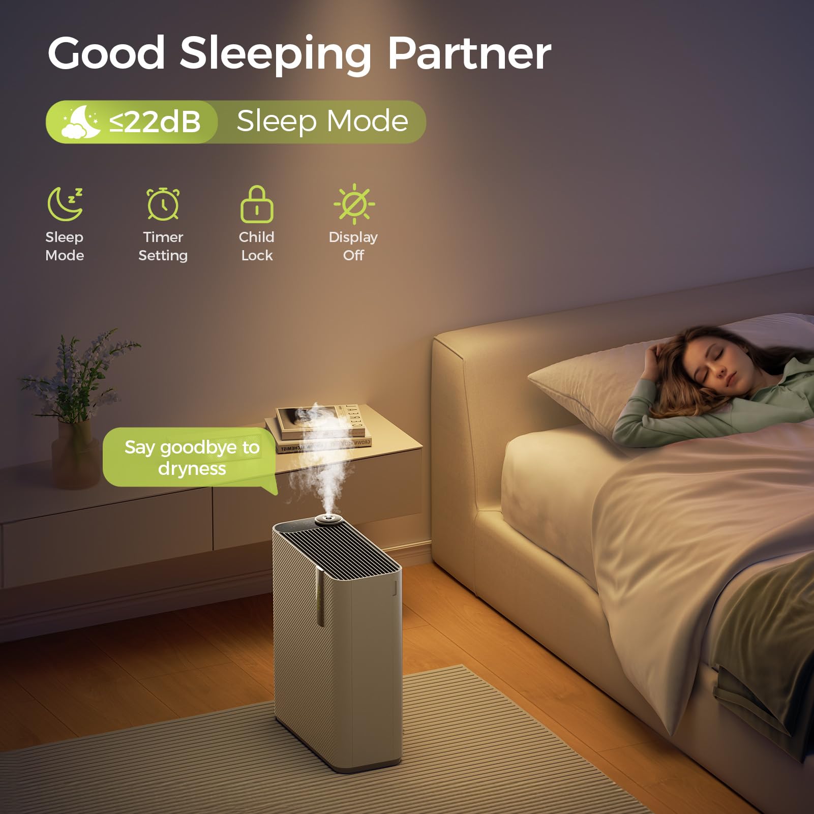 HEPA Air Purifier for Large Rooms up to 1732 Sq Ft - Smart WiFi Enabled with Humidifier, Air Quality Monitor & Quiet Sleep Mode - Removes Pet Odors, Dust, Smoke - Perfect for Bedrooms, Living Rooms & Home Offices (White)