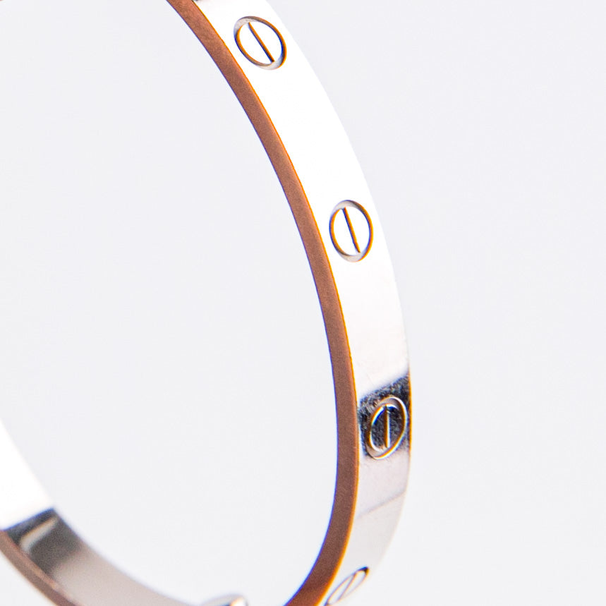 Cartier Love Bracelet in 18K White Gold - Size 17 | Luxury Jewelry for Women, Perfect for Anniversaries & Special Occasions