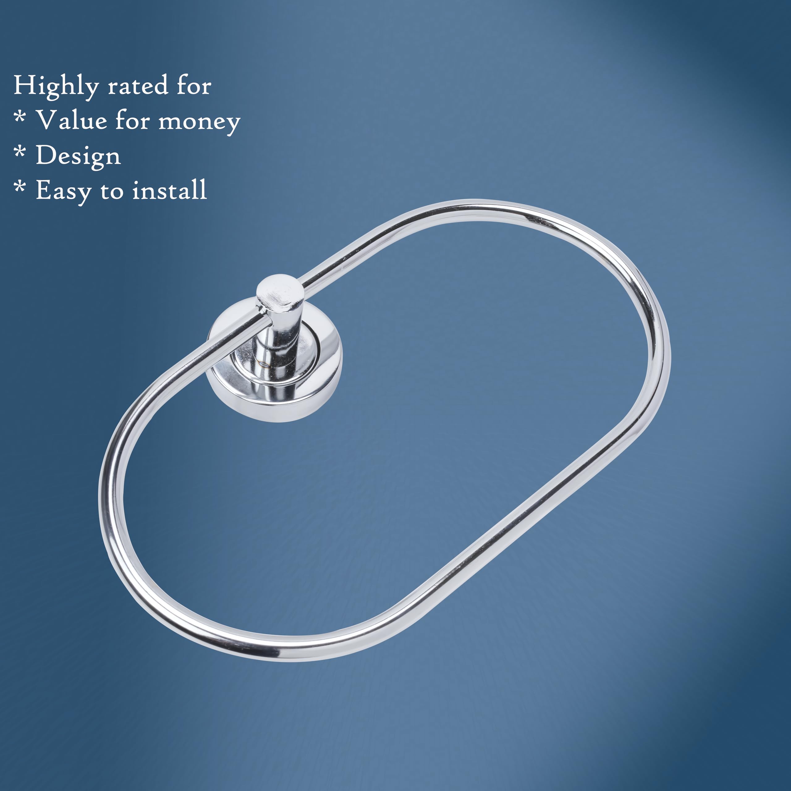 Stainless Steel Napkin Ring & Towel Holder Set - Modern Round Bathroom Accessories with Chrome Finish (Oval Shape) - Perfect for Kitchen, Dining Table & Bathroom Decor