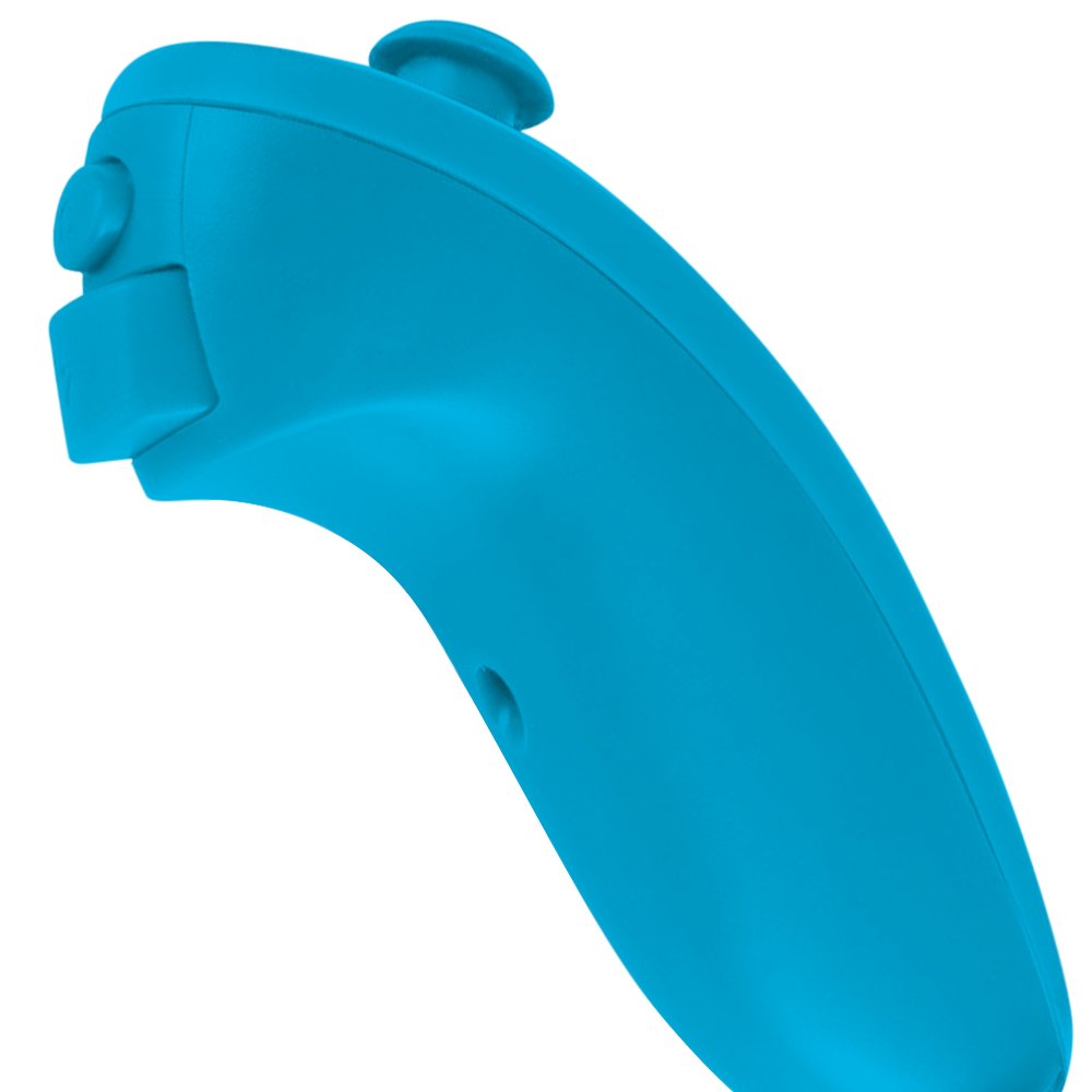 AFUNTA 2-Pack Nunchuk Controllers for Nintendo Wii U - Light Blue Replacement Game Controllers for Wii U Gaming - Perfect for Multiplayer & Family Fun