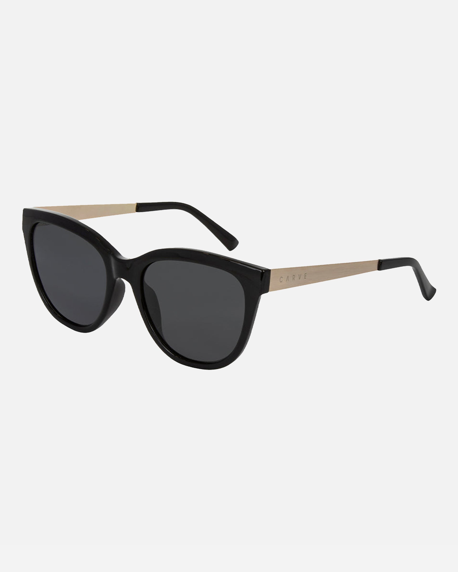 Allure Sunglasses - Gloss Black & Gold Frame with Dark Gray Polarized Lenses | UV Protection, Fashion Shades for Outdoor Activities, Beach, Driving & Travel