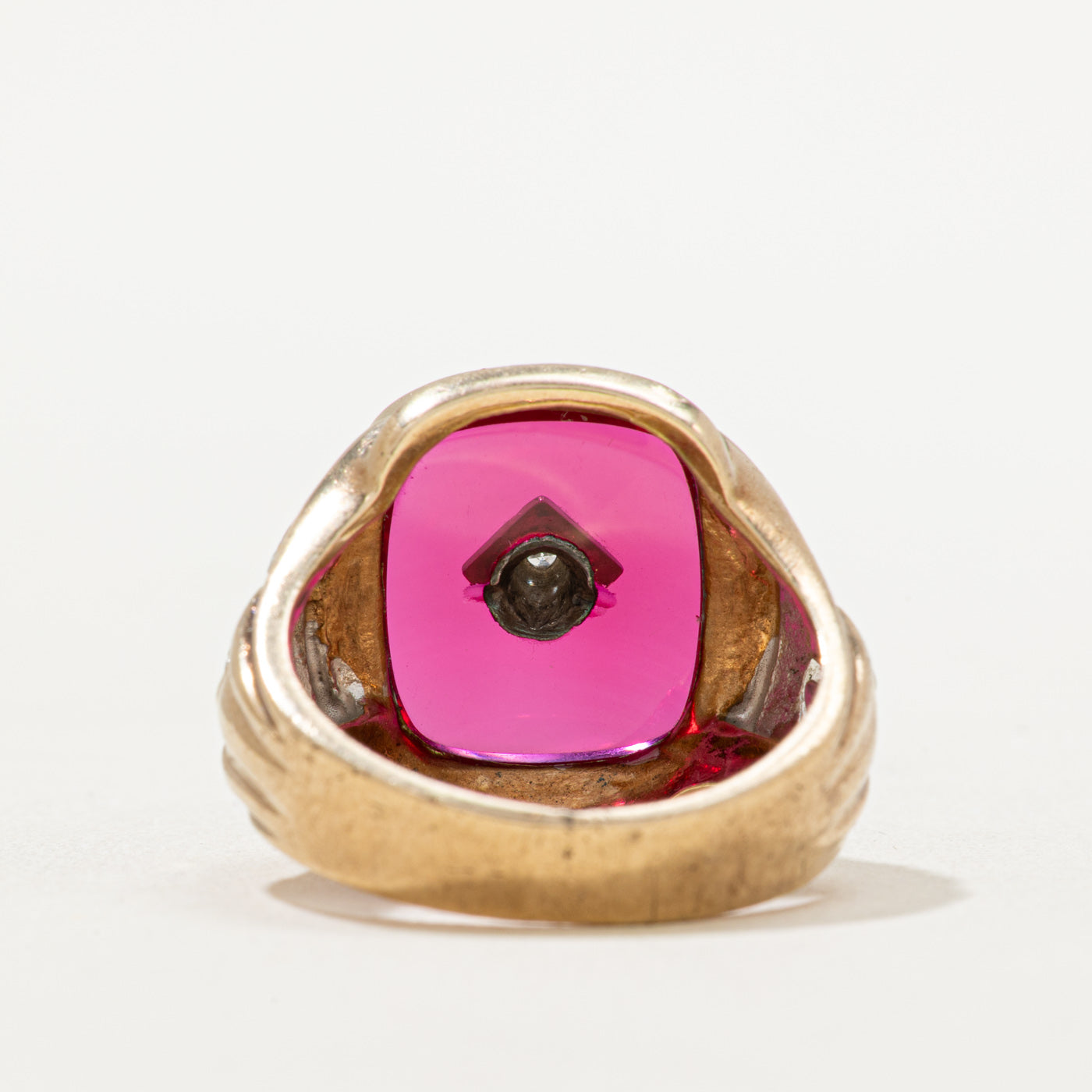 5.25ct Synthetic Ruby & 0.02ct Diamond Statement Ring - Size 8.5 | Elegant Cocktail Ring for Evening Parties, Weddings & Special Occasions