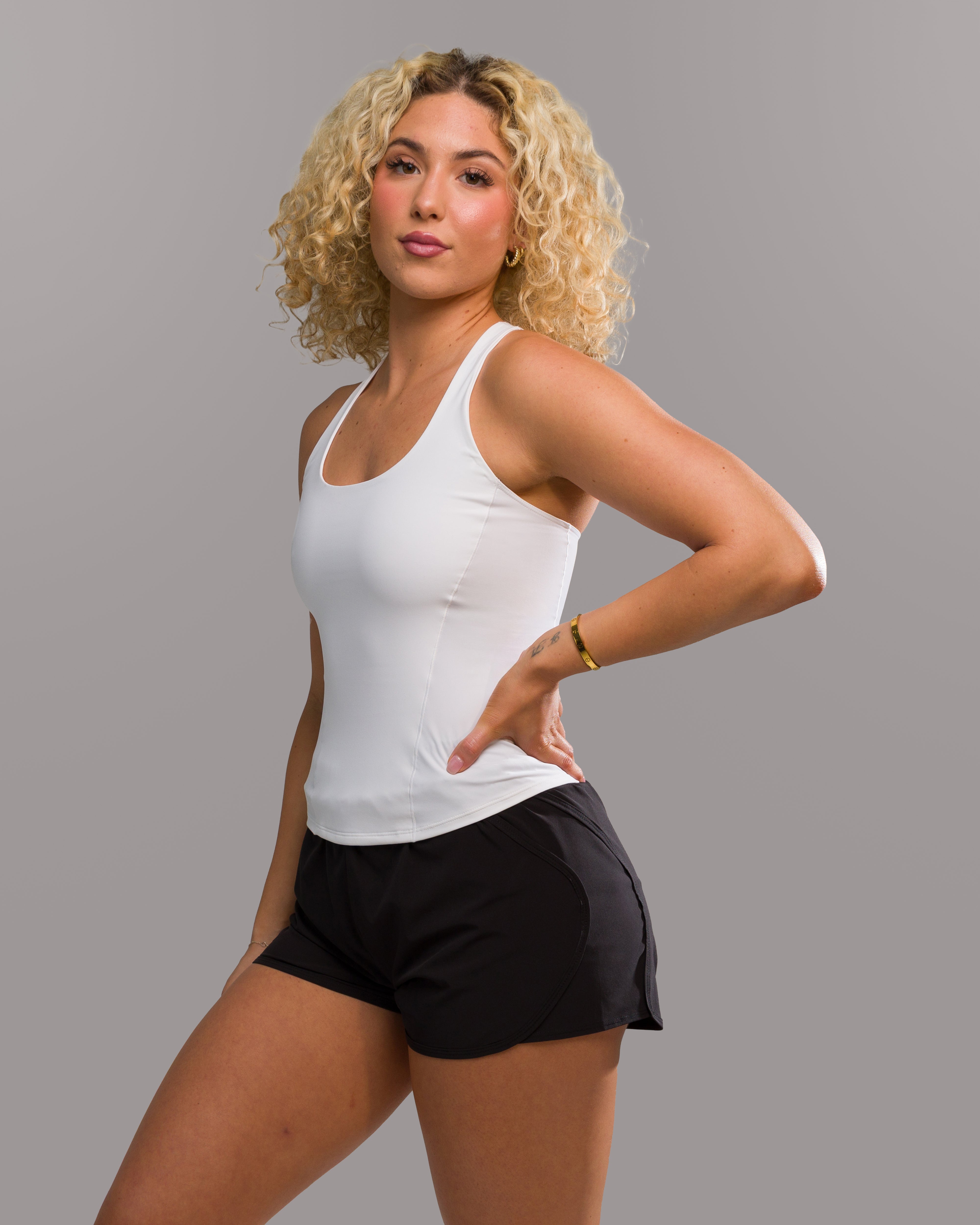 Flex Tank Long Sleeve Shirt for Women - Soft & Comfortable White T-Shirt for Workout, Yoga, and Casual Wear