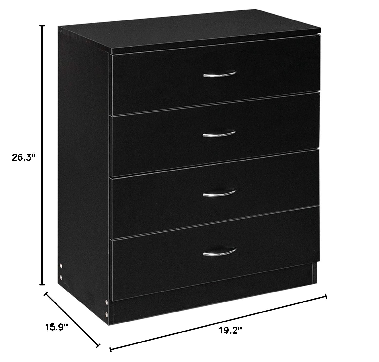 Ochine 4-Drawer Wooden Lateral File Cabinet with Wheels - Mobile Office Storage Cabinet for Home & Office Use - Perfect for Organizing Documents, Files & Supplies (Ships from USA)