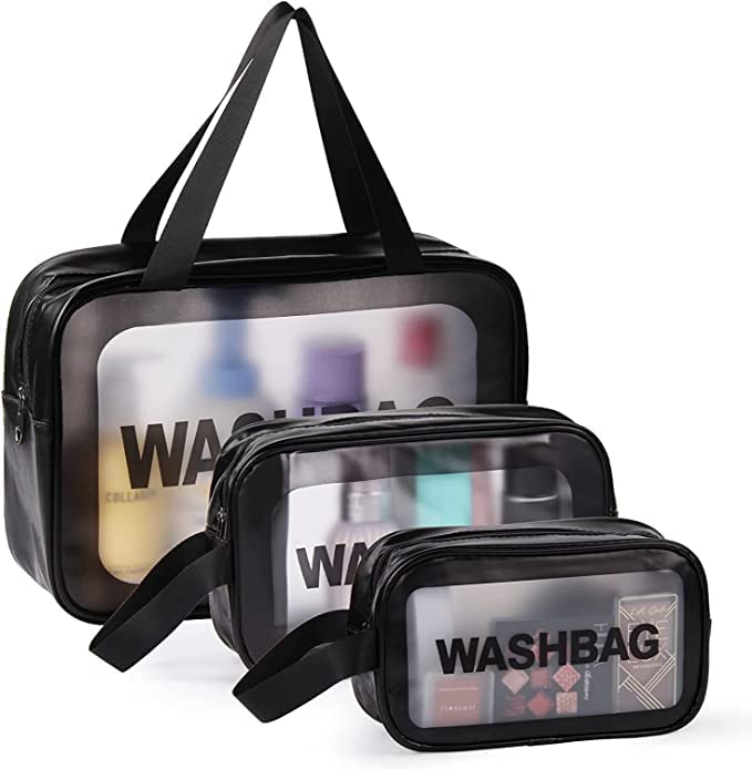 RP Mall Transparent Toiletry Bag - Waterproof Cosmetic Pouch for Travel & Storage