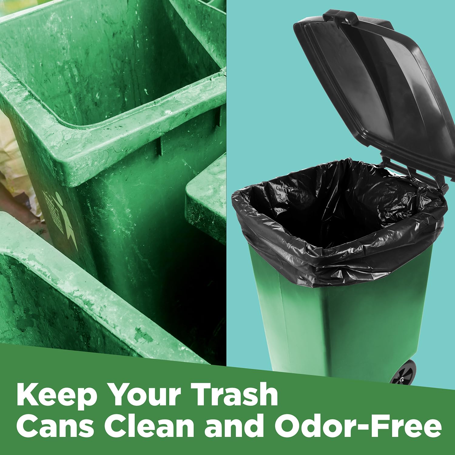Heavy Duty 95-96 Gallon Trash Bags - 50 Count Extra Large Black Garbage Can Liners (90/95/96/100 Gallon) - Made in USA - Perfect for Commercial Kitchens, Outdoor Events & Large Trash Bins