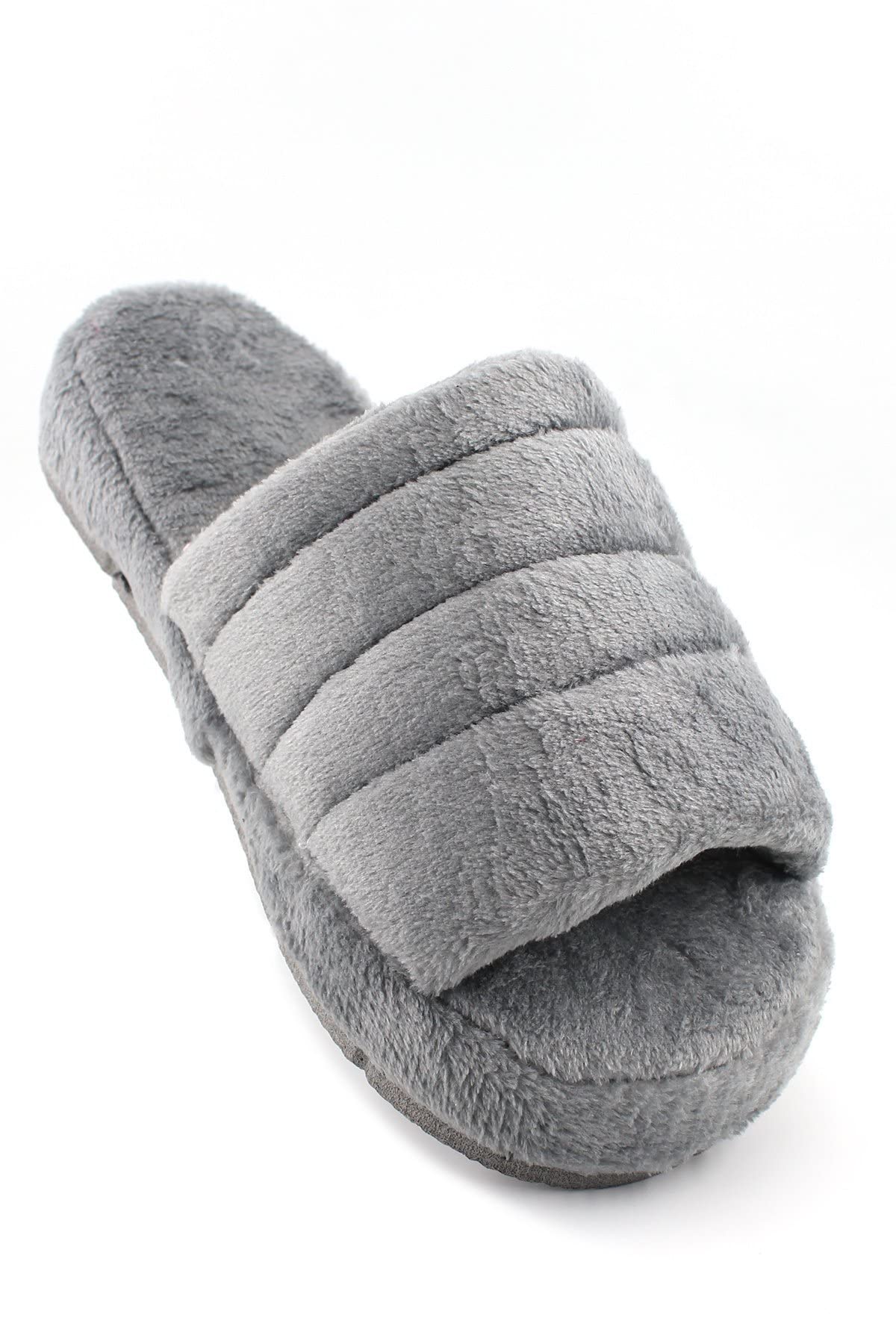 Women's Breathable Soft Faux Rabbit Fur Open Heel Slippers with Memory Foam - Comfortable Indoor Outdoor House Slippers for Women (Sizes 5-10) - Perfect Gift for Relaxation at Home, Lounging, or Quick Outdoor Errands