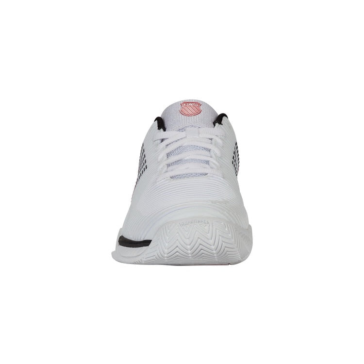 K Swiss Hypercourt Express 2 Wide Men's Tennis Shoes - White/Black/Red 6806 140 | Breathable Comfort for Court Play & Casual Wear