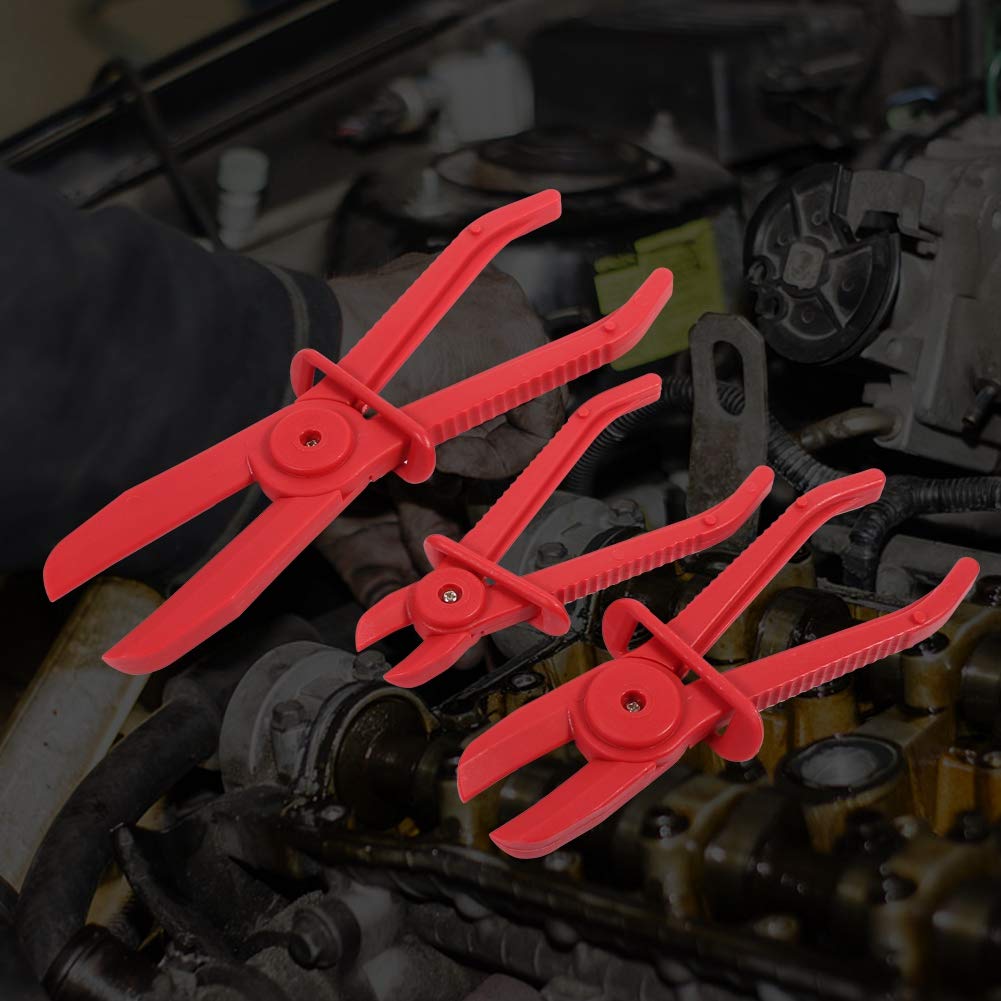 Flexible Hose Pliers Set - 3pc Nylon Clamp Tool for Brake Fuel Water Lines - DIY & Auto Repair