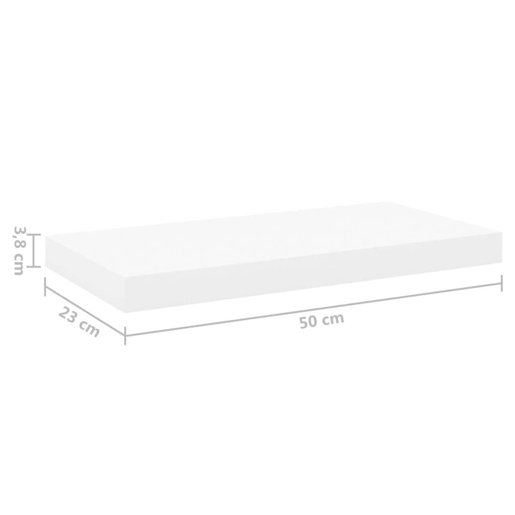 Floating Wall Shelf Set - 19.7x9.1 Inches White Oak MDF Wall Mounted Storage Shelves with Brackets for Living Room, Bedroom, Kitchen & Bathroom - Perfect for Displaying Decor, Books and Organizing Small Items