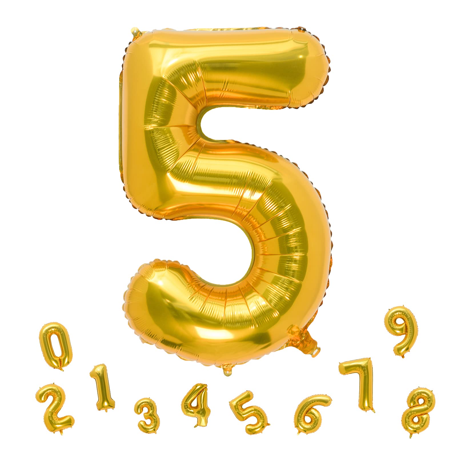 32 Inch Gold Number 5 Foil Balloon - Birthday Party Decoration Supplies for Anniversary, Graduation, Baby Shower & Special Events (Pack of 1)