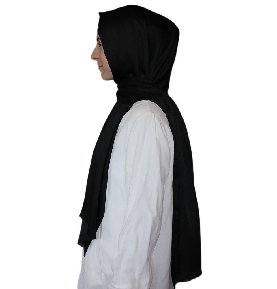 Aker Solid Shawl 1002SLK Black - Elegant Womens Fashion Scarf for Office, Party & Evening Wear - Soft & Lightweight Winter Accessory