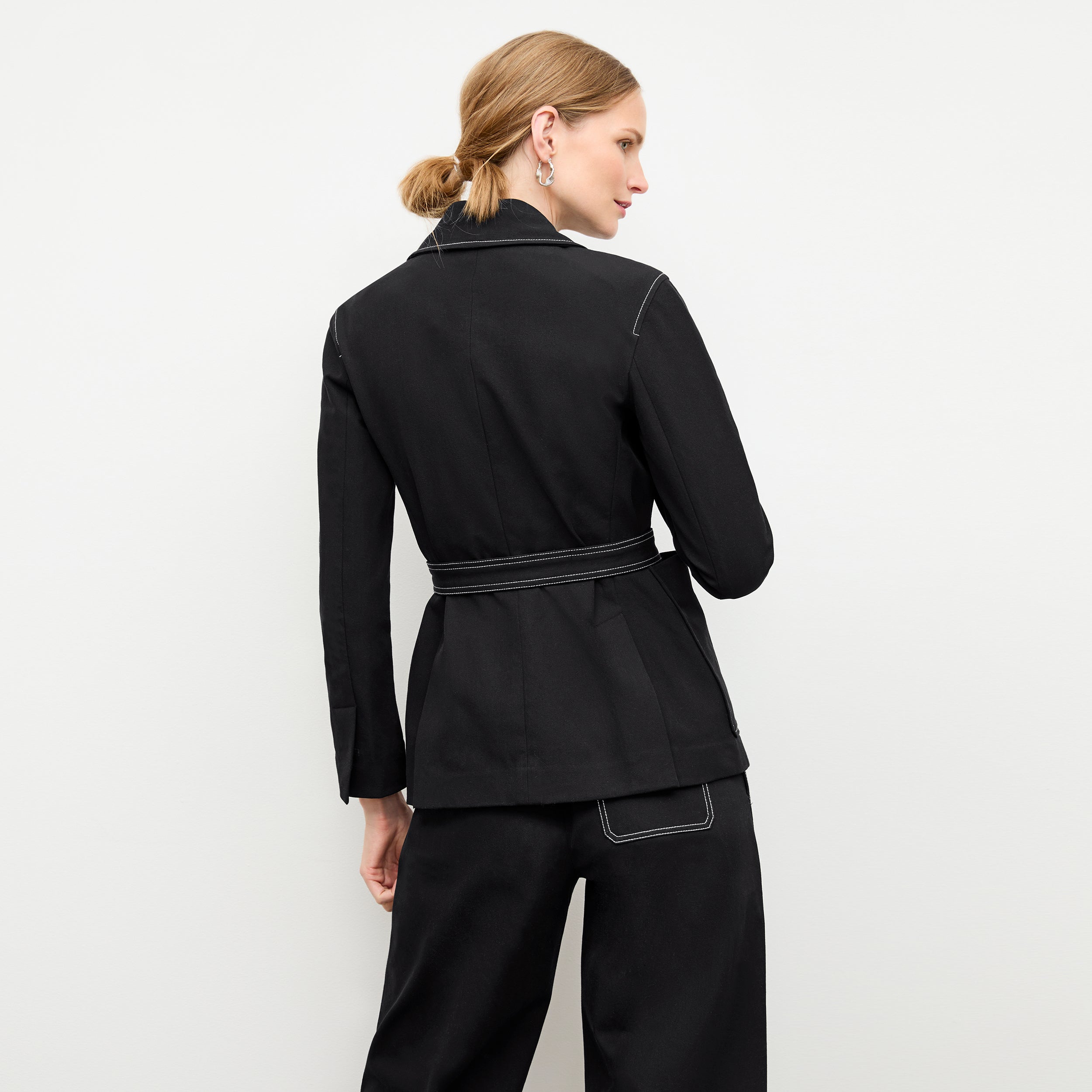 Grenville Jacket - Eco-Friendly Contrast Stitch Denim Alternative in Black | Stylish Outerwear for Casual & Outdoor Activities