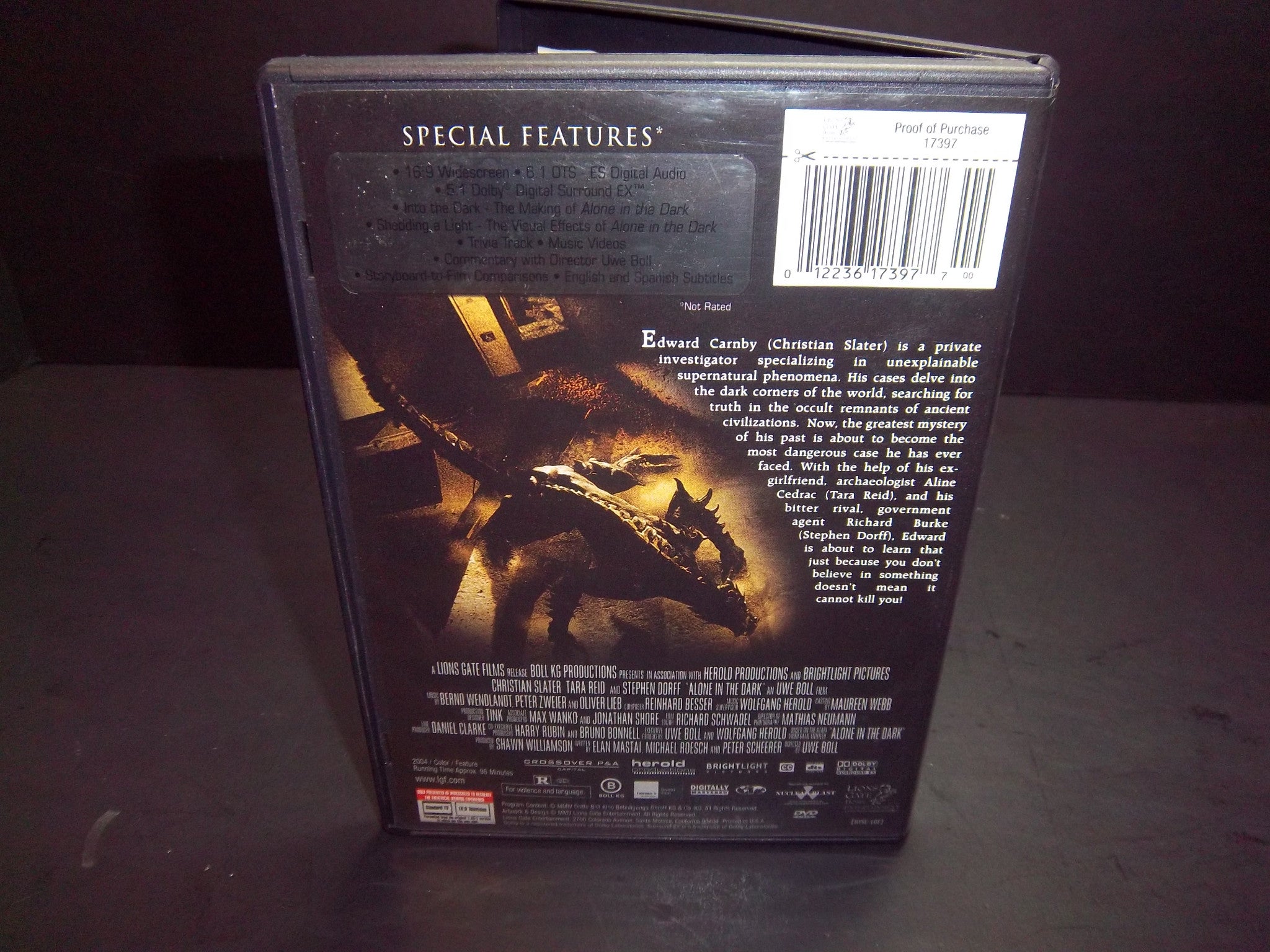 Alone in the Dark (2005) DVD - Horror Movie Thriller Film with Christian Slater | Perfect for Halloween Movie Nights & Scary Film Collections