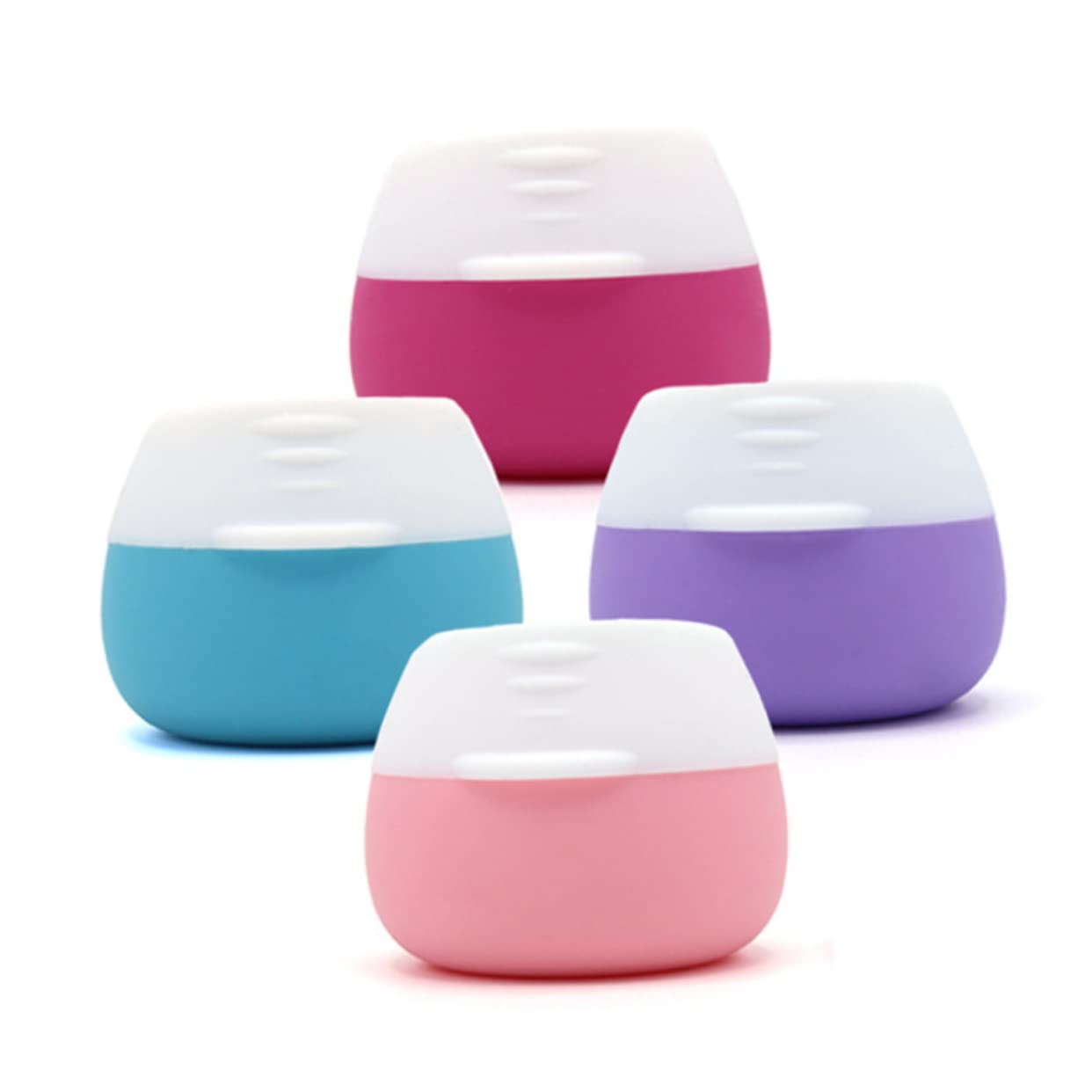 FRCOLOR 2-Pack Silicone Travel Cream Containers - Leak-Proof Refillable Cosmetic Jars for Makeup, Lotion & Skincare - Perfect for Air Travel, Gym Bag & Toiletry Organizer (Portable Storage Pots)