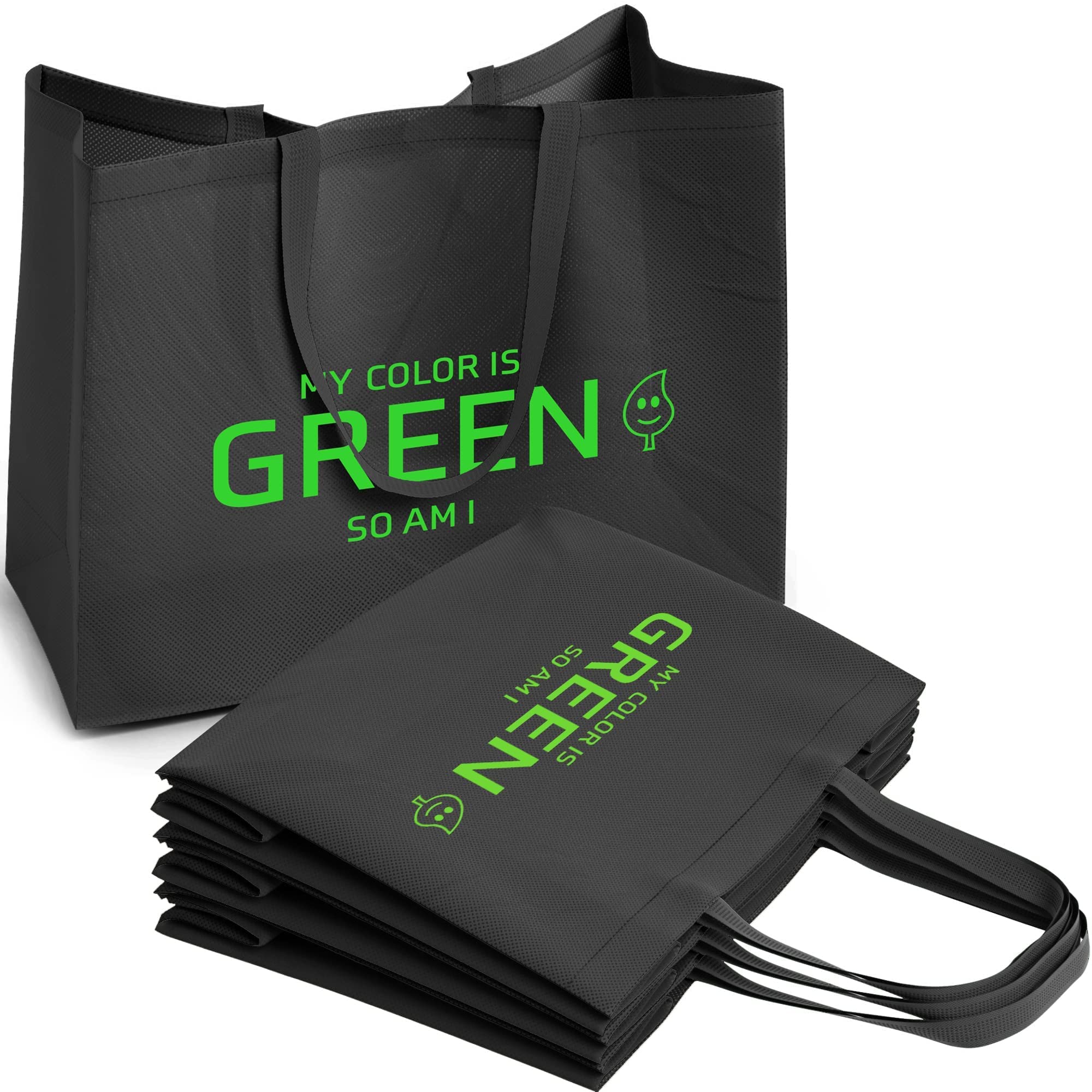 Eco-Friendly Reusable Grocery Bags - Durable Non-Woven Fabric Shopping Totes for Groceries, Kitchen Storage & Food Delivery - Perfect for Supermarkets, Farmers Markets & Zero Waste Lifestyle