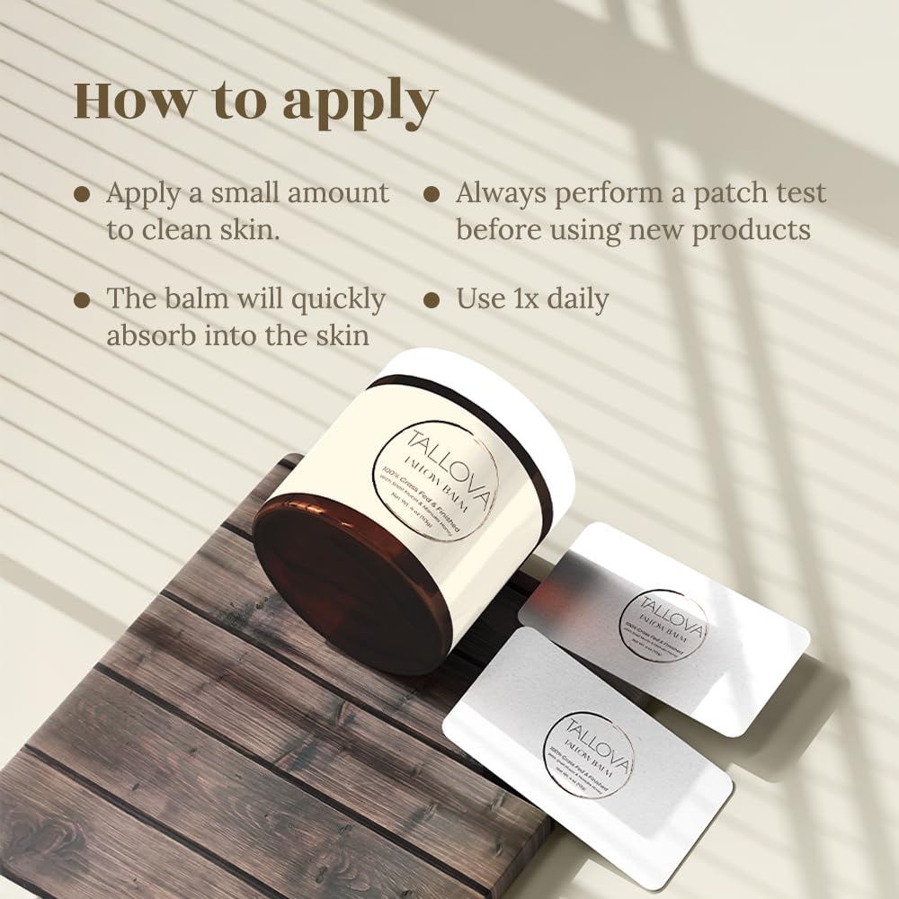 Organic Hydrating Tallow Balm for Skin Care - 4oz Unscented Moisturizer with Snail Mucin & Manuka Oil | Eczema Relief for Men & Women | Perfect for Dry Skin, Face & Body Hydration