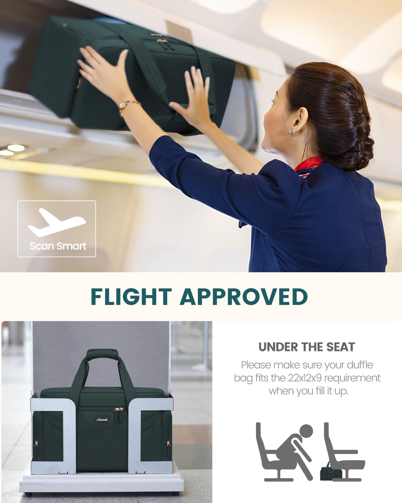 LOVEVOOK Women's Travel Duffle Bag - 3-Piece Puffer Weekender Set with Toiletry Bag & Wet Pocket | Carry-On Airplane Bag, Overnight Bag, Hospital Delivery Bag, Yoga Gym Bag | Perfect for Travel, Workouts & Maternity (Cyan)