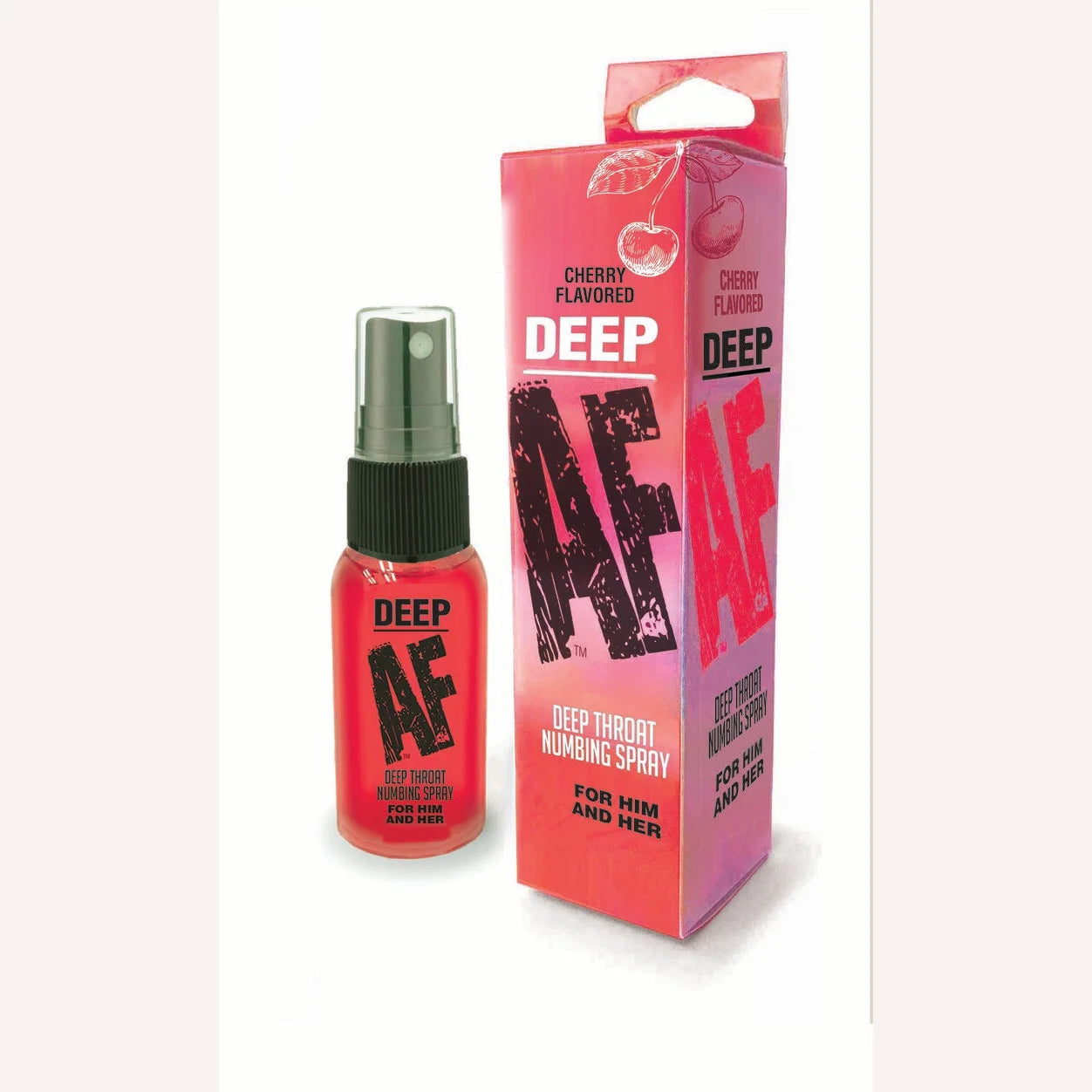 Deep AF Numbing Throat Spray Cherry Flavor - Fast Acting Sore Throat Relief for Adults & Kids - Perfect for Cold, Flu, and Allergies - Travel & Home Use