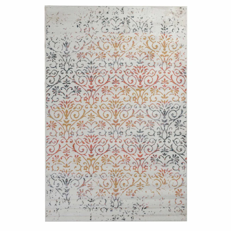 Ulani Modern Distressed Damask Indoor Area Rug - Non-Slip Runner Rug for Living Room, Bedroom, Dining Room & Entryway